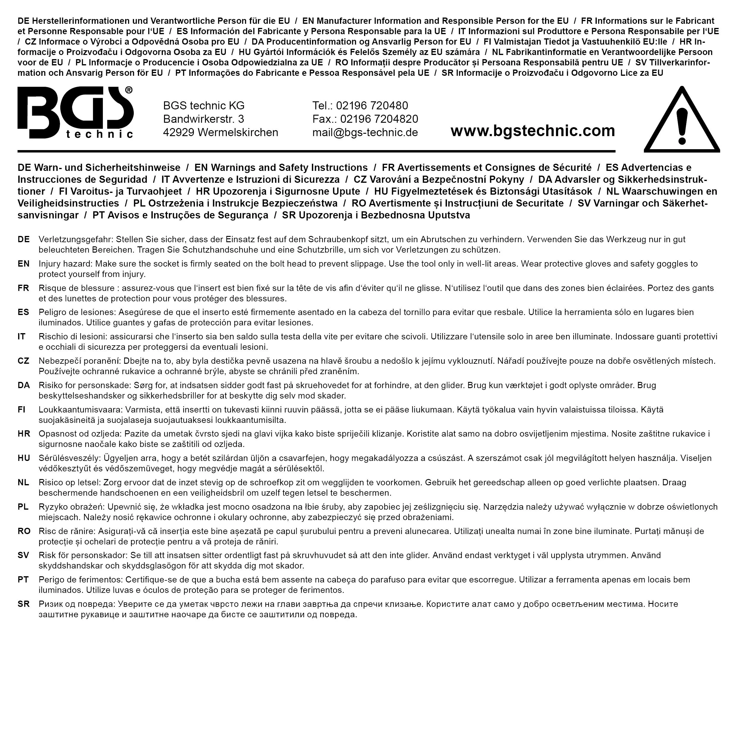 BGS technic Douille pour clé BGS technic Douille pour clé