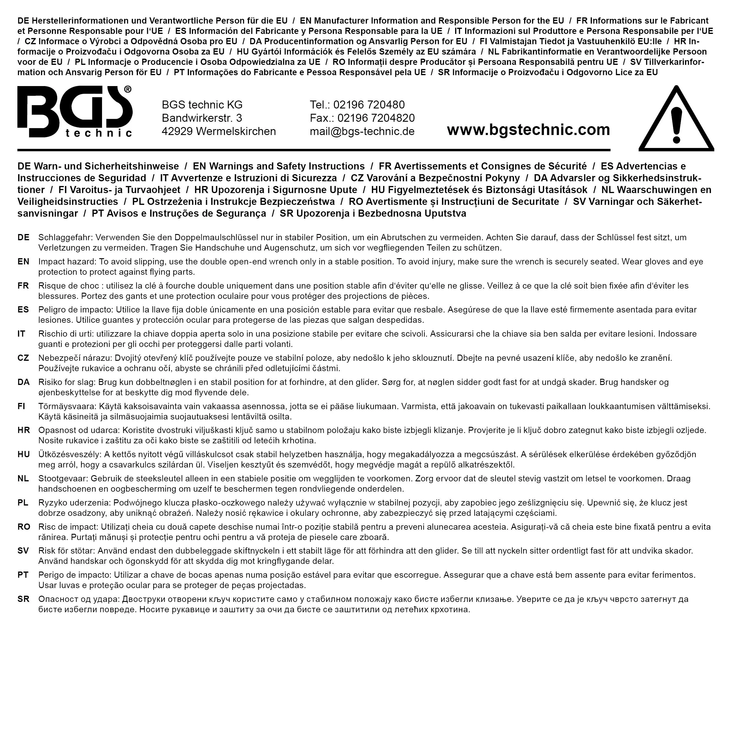 BGS technic Clé plate | 18 x 19 mm BGS technic Clé plate | 18 x 19 mm