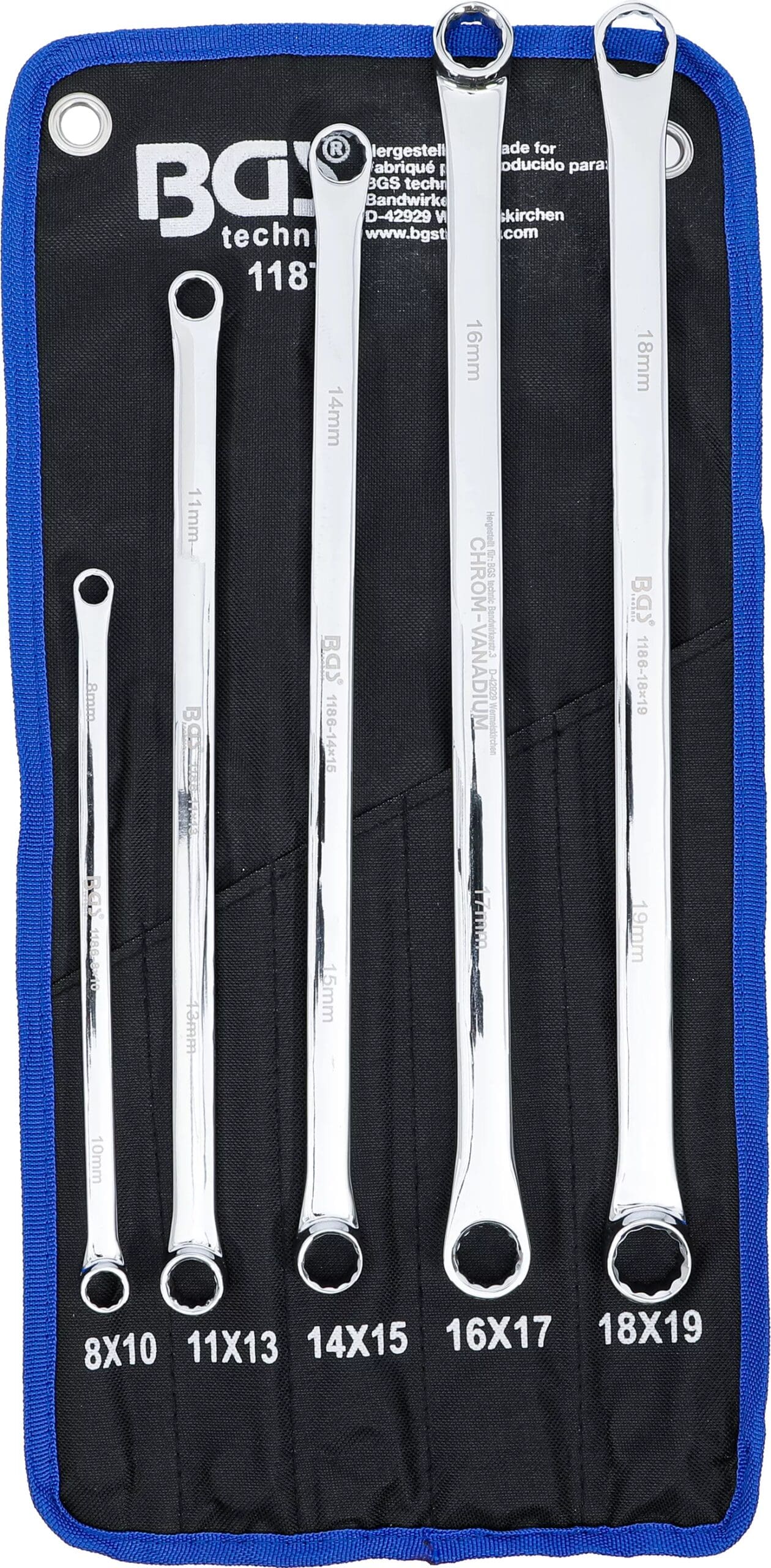 BGS technic Jeu de clés à œil doubles | extra longues | 8 - 19 mm | 5 pièces