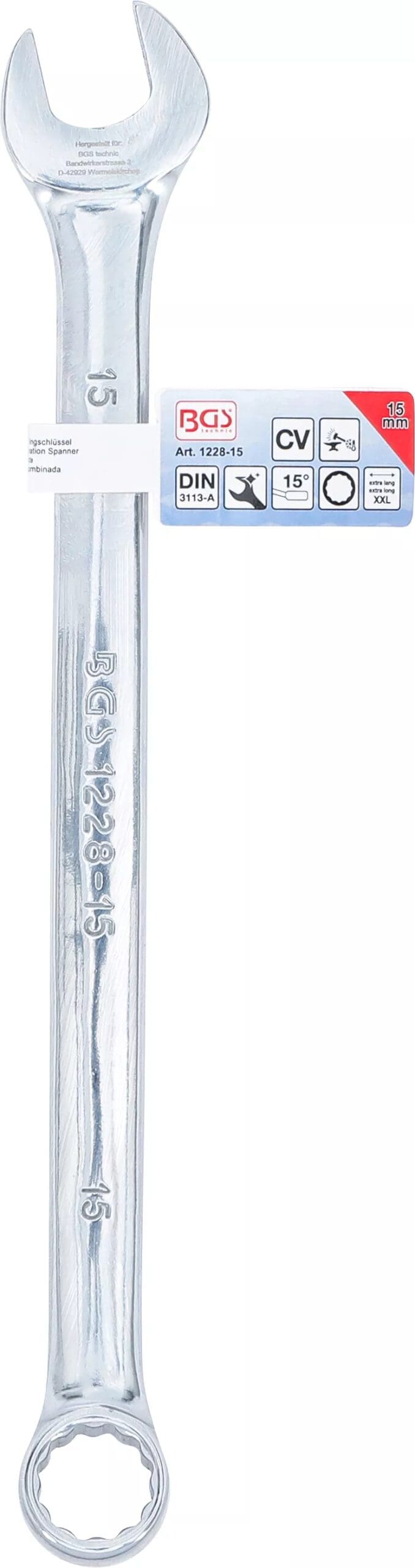 BGS technic Clé mixte | extra longue | 15 mm BGS technic Clé mixte | extra longue | 15 mm