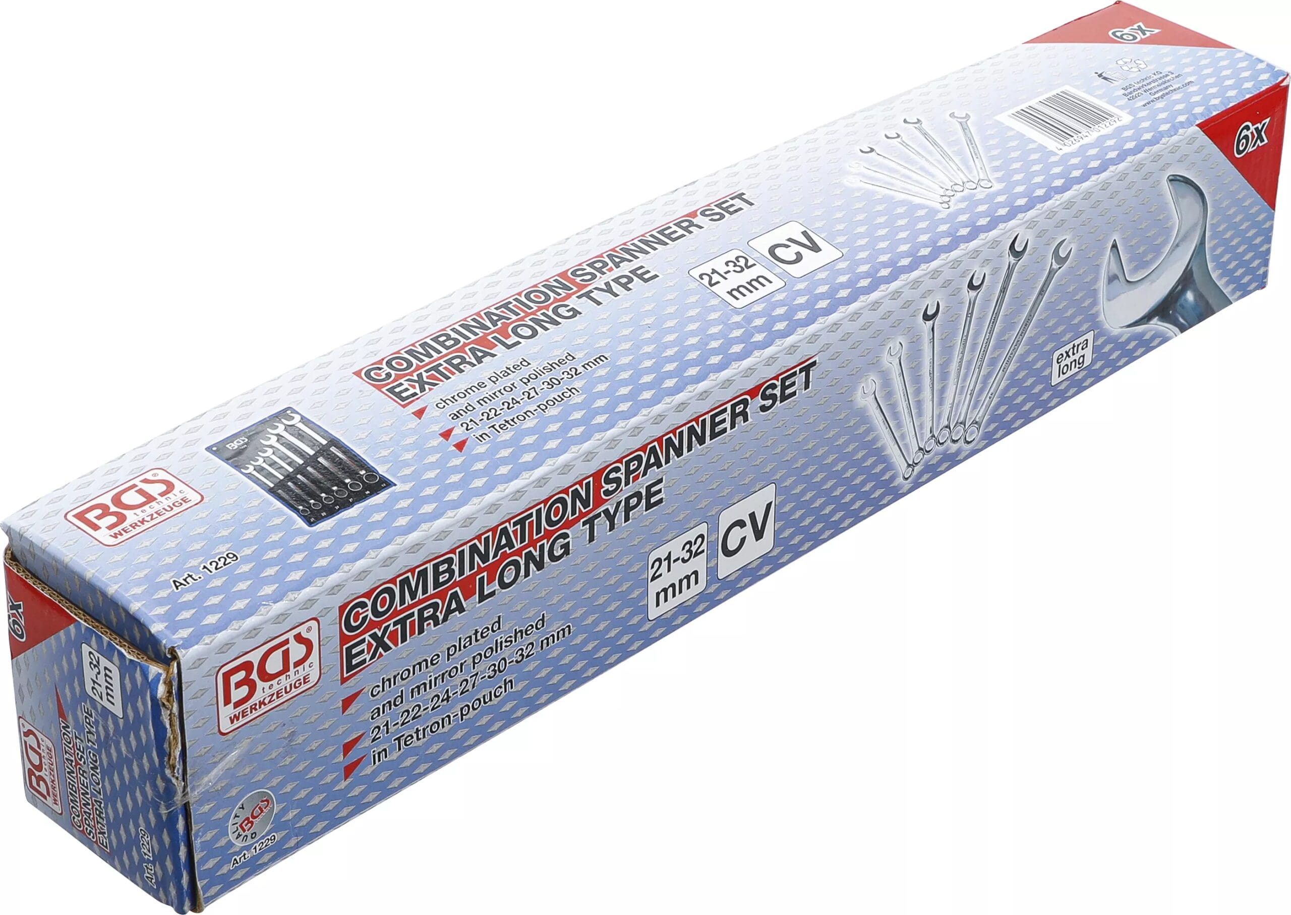 BGS technic Jeu de clés mixtes | extra longues | 21 - 32 mm | 6 pièces BGS technic Jeu de clés mixtes | extra longues | 21 - 32 mm | 6 pièces