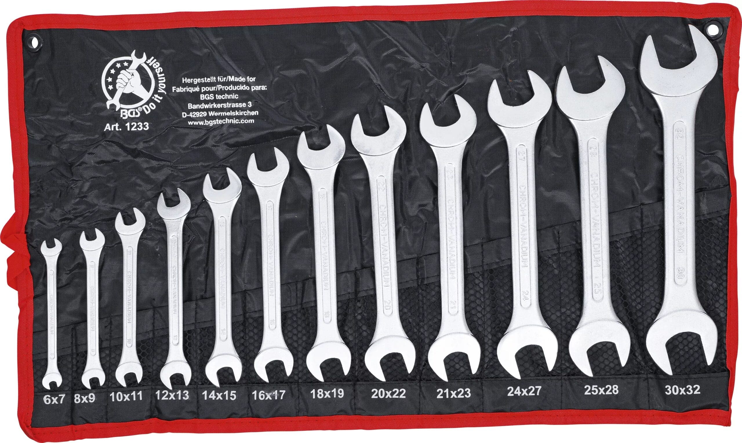BGS technic Jeu de clés plates doubles | 6 x 7 - 30 x 32 mm | 12 pièces