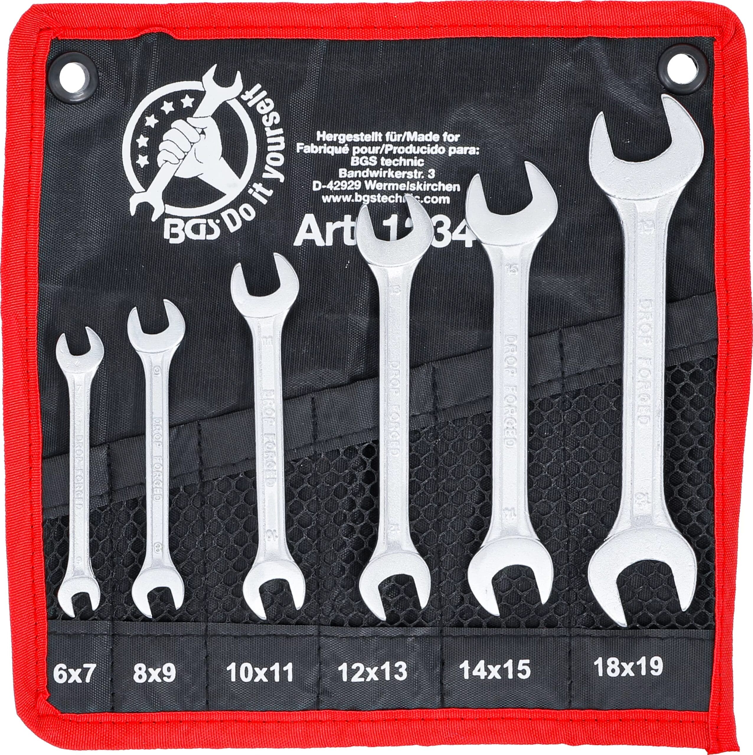 BGS technic Jeu de clés plates doubles | 6 x 7 - 18 x 19 mm | 6 pièces