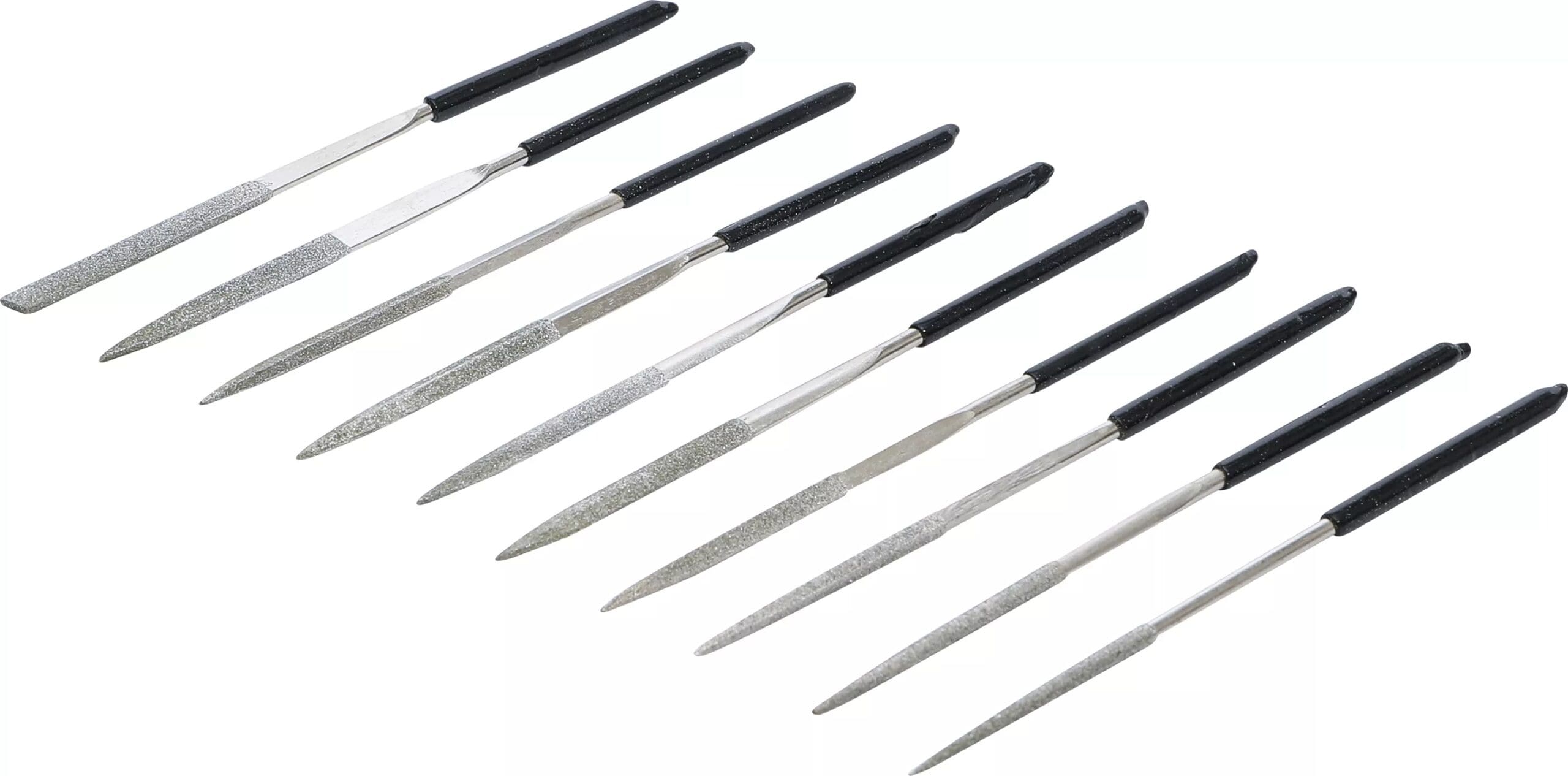 BGS technic Jeu de limes diamantées | droites | 140 x 3 mm | 10 pièces