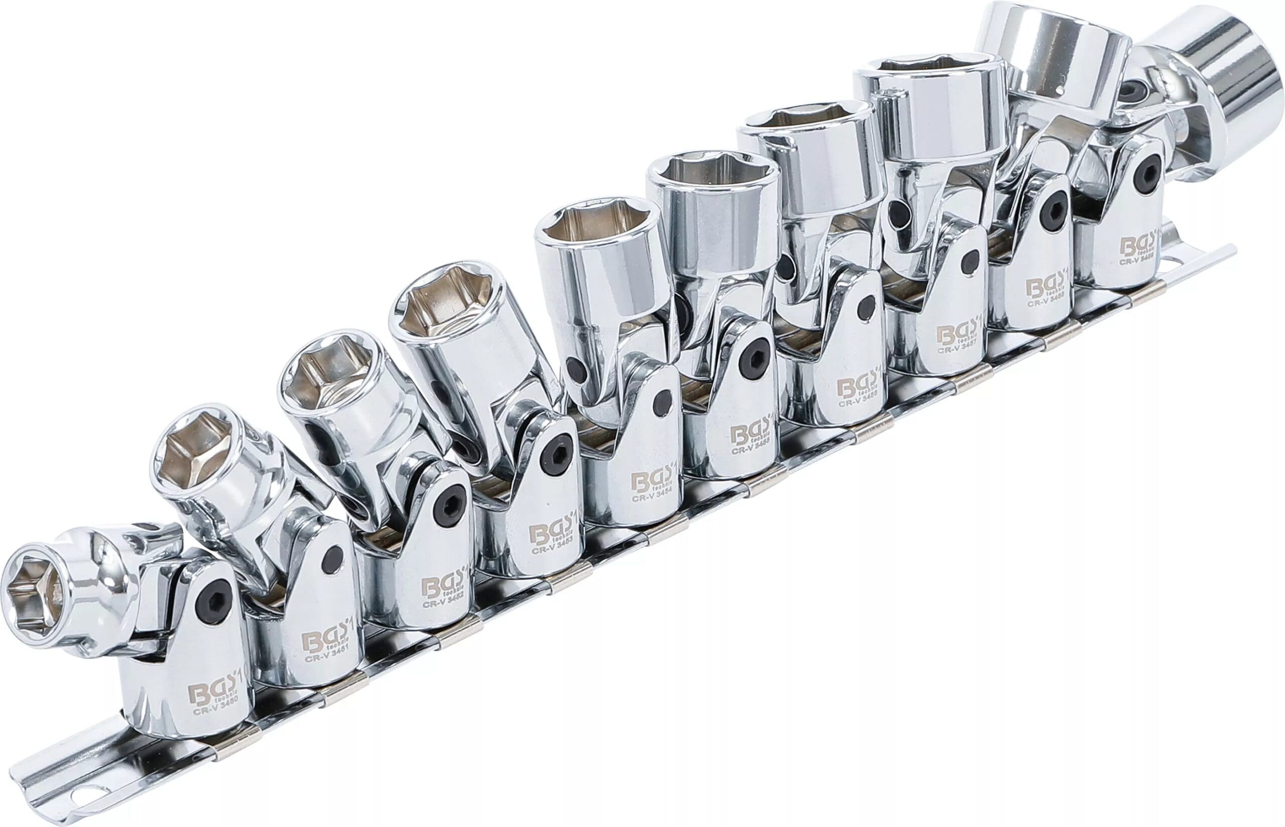 BGS technic Jeux de douilles articulées | 10 mm (3/8") | 10 - 19 mm | 10 pièces BGS technic Jeux de douilles articulées | 10 mm (3/8") | 10 - 19 mm | 10 pièces