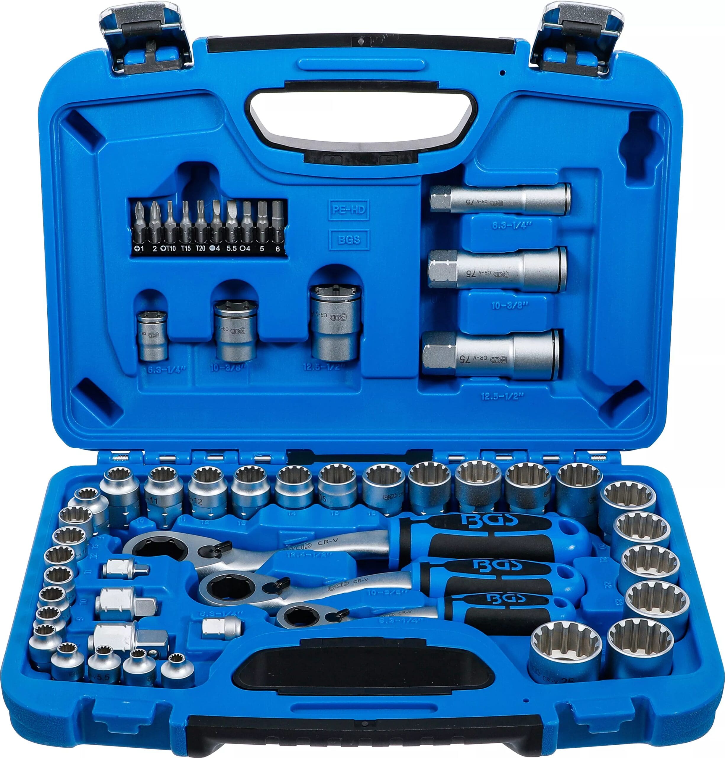 BGS technic Coffret de douilles avec cliquet traversant | Gear Lock | 4