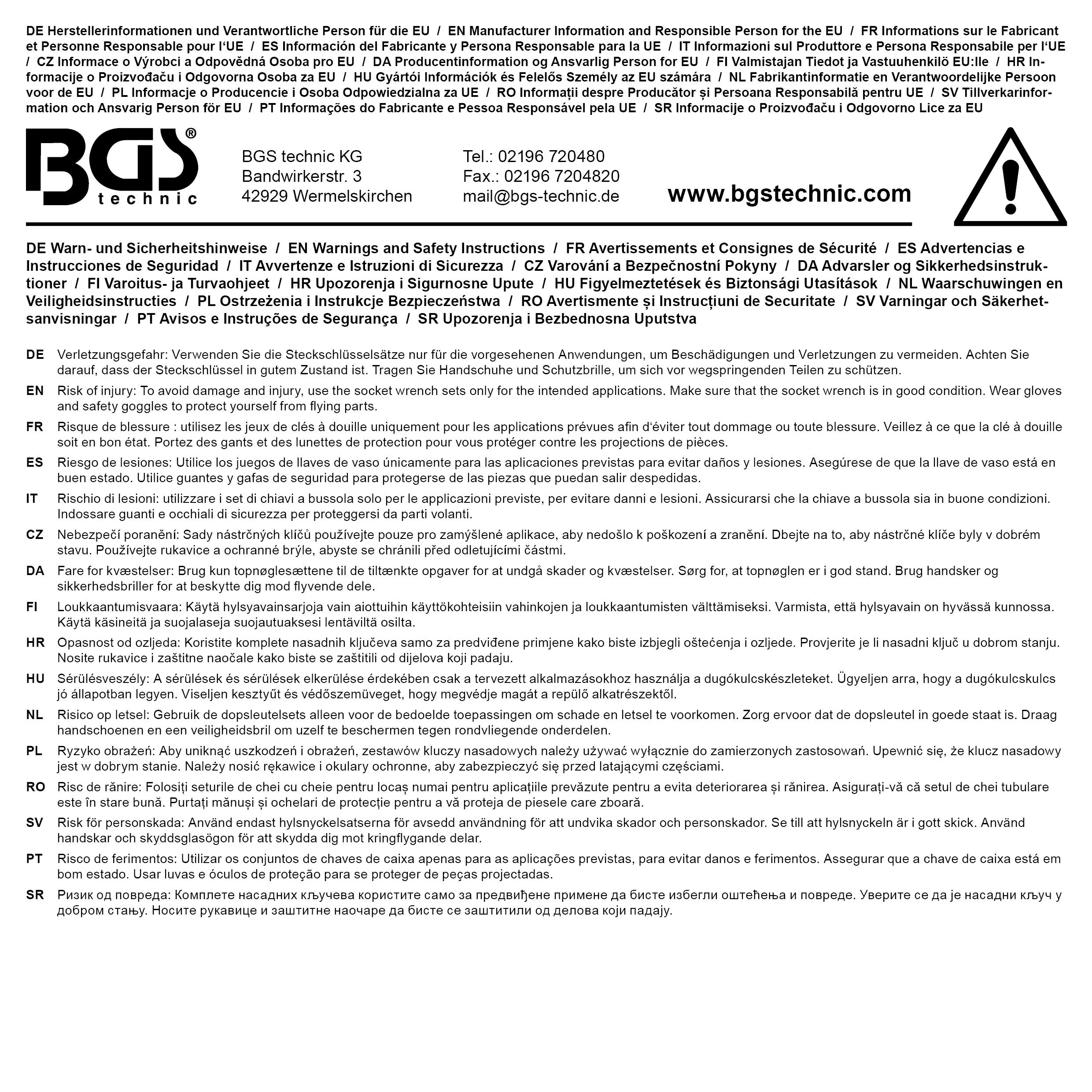 BGS technic Jeu de douilles à six pans | 6 BGS technic Jeu de douilles à six pans | 6