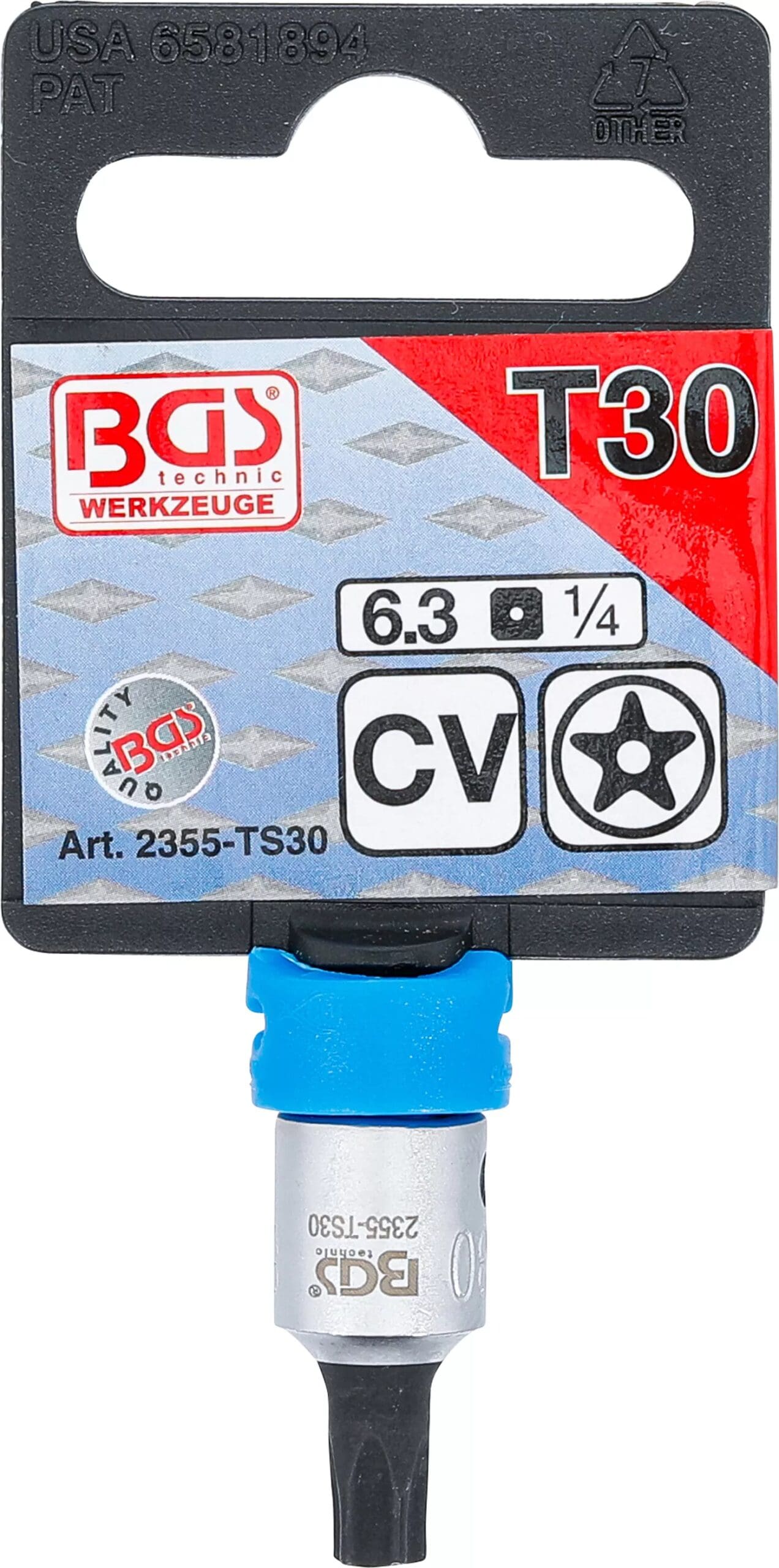 3 mm (1/4") | profil TS (pour Torx Plus) avec perçage TS30 3 mm (1/4") | profil TS (pour Torx Plus) avec perçage TS30