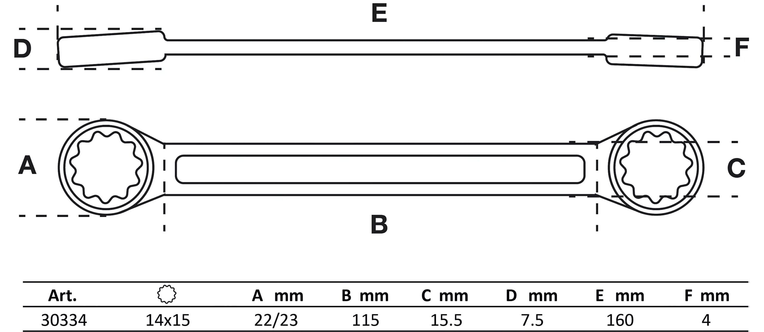 BGS technic Clé polygonales double embouts | extra plate | 14 x 15 mm BGS technic Clé polygonales double embouts | extra plate | 14 x 15 mm