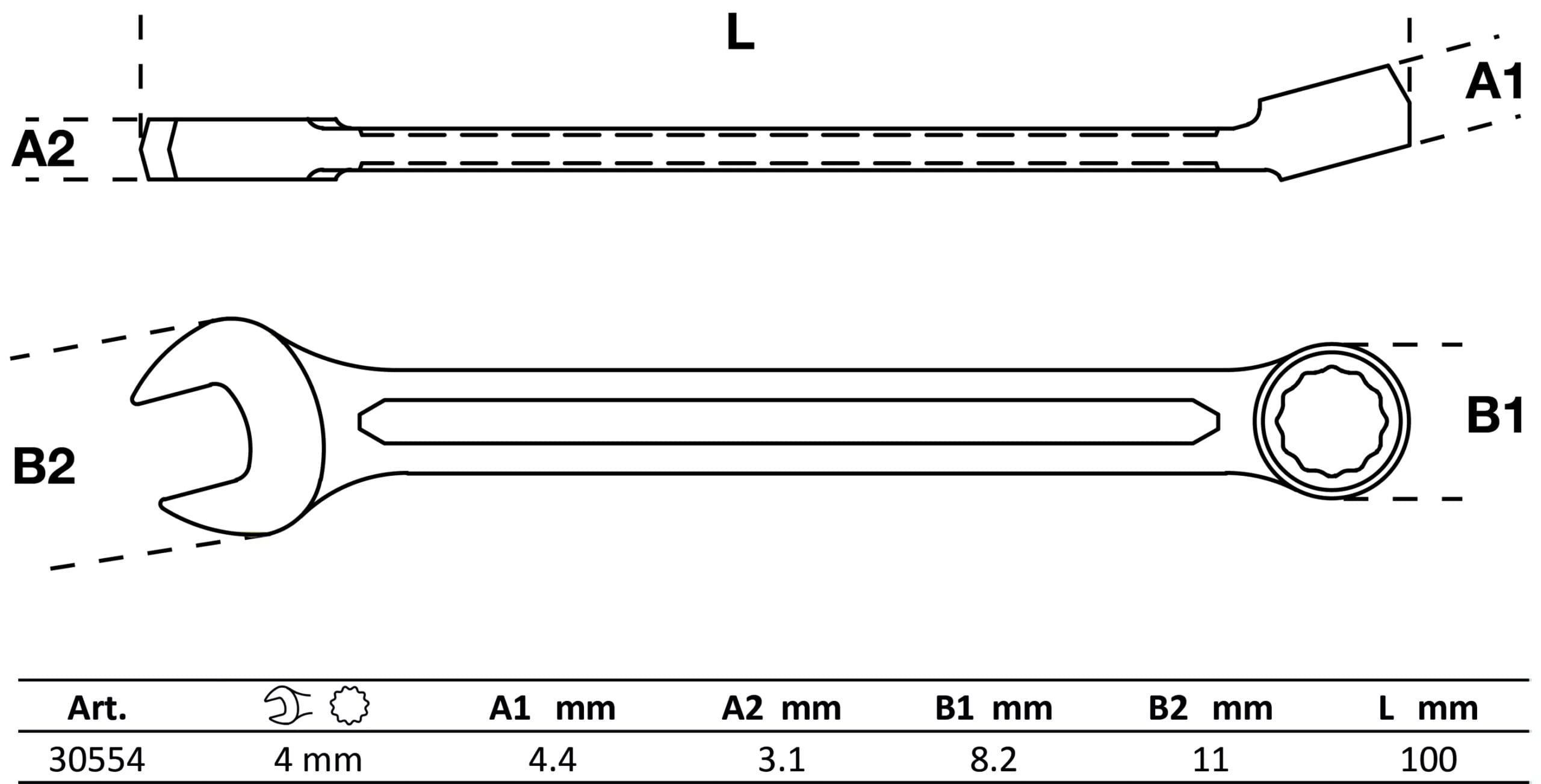 BGS technic Clé mixte | 4 mm BGS technic Clé mixte | 4 mm