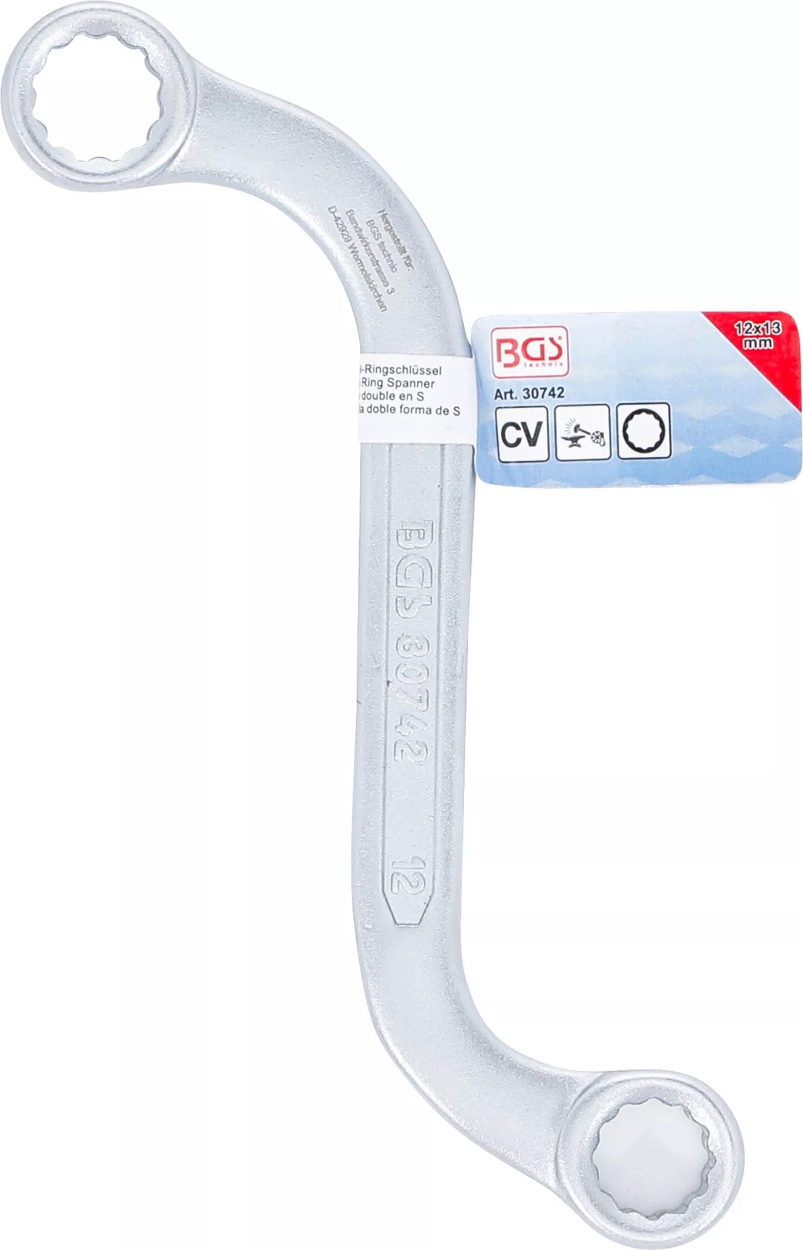 BGS technic Clé polygonale double en S à œil douze pans | 12 x 13 mm BGS technic Clé polygonale double en S à œil douze pans | 12 x 13 mm