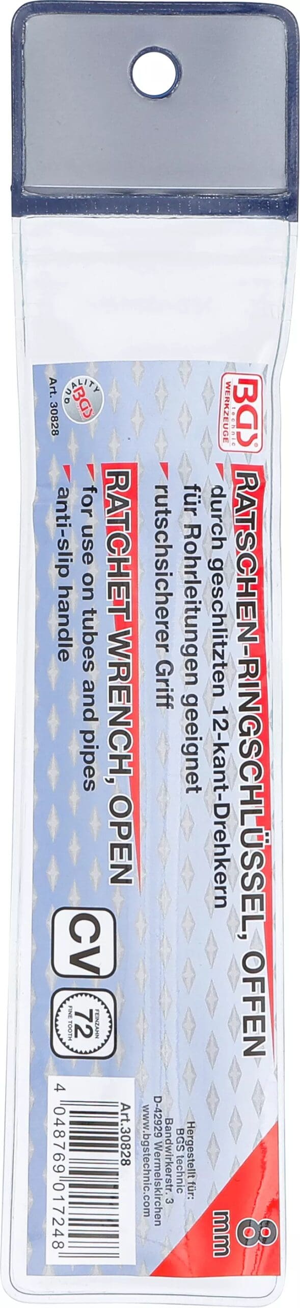 BGS technic Clé à tuyauter à cliquet | ouverte | 8 mm BGS technic Clé à tuyauter à cliquet | ouverte | 8 mm