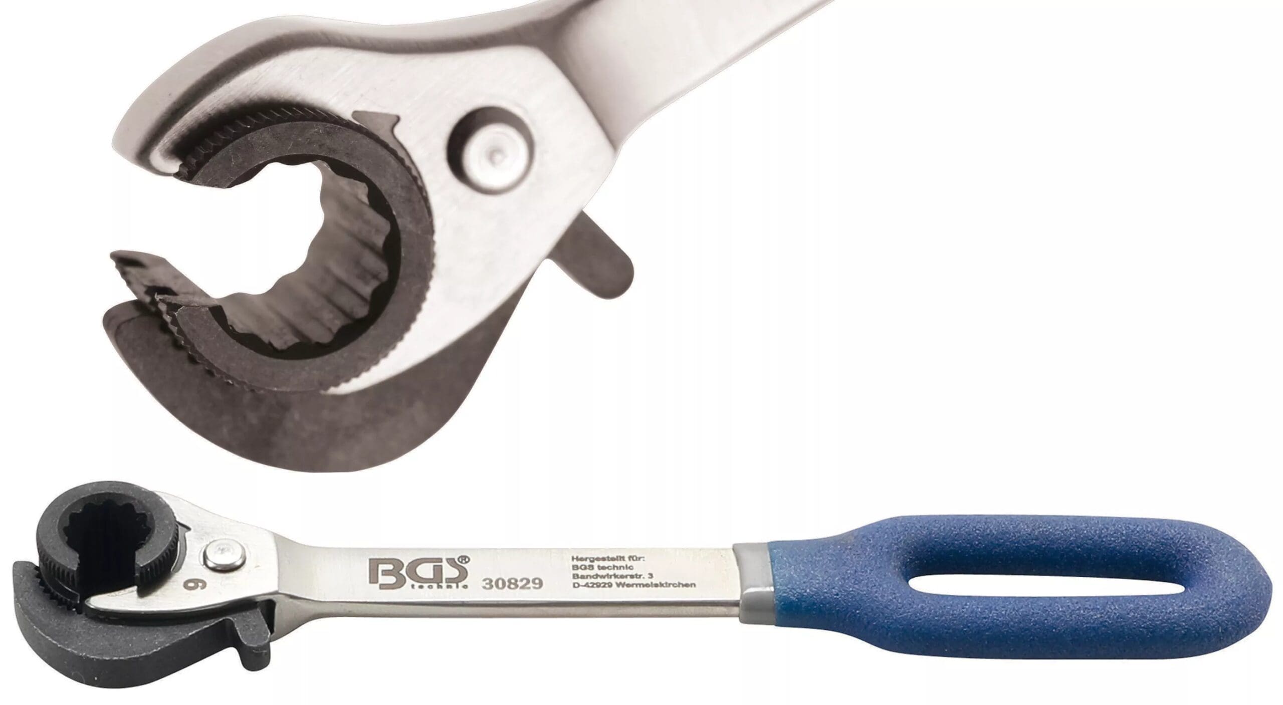 BGS technic Clé à tuyauter à cliquet | ouverte | 9 mm
