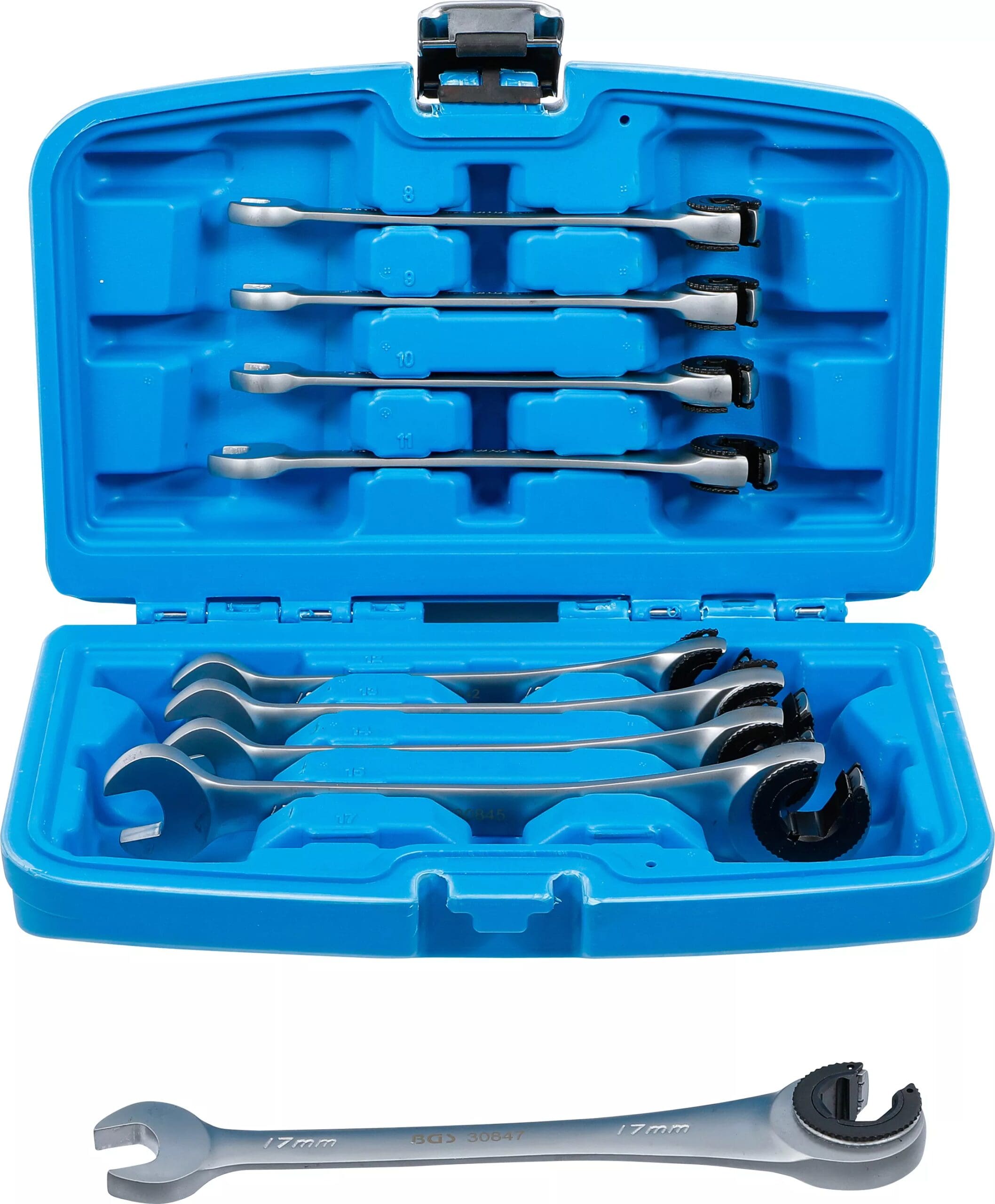 BGS technic Jeu de clés mixtes à cliquet | ouvertes | 8 - 17 mm | 9 pièces