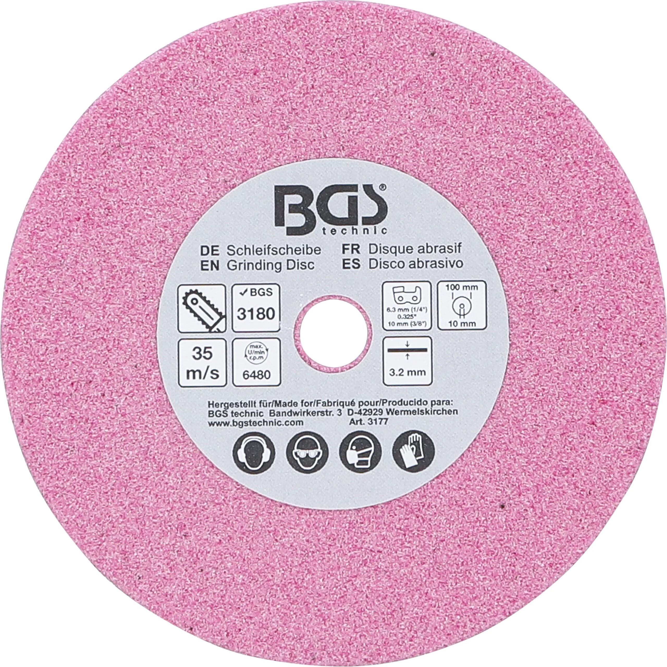 BGS technic Disque abrasif | pour art. 3180 | Ø 100 x 3