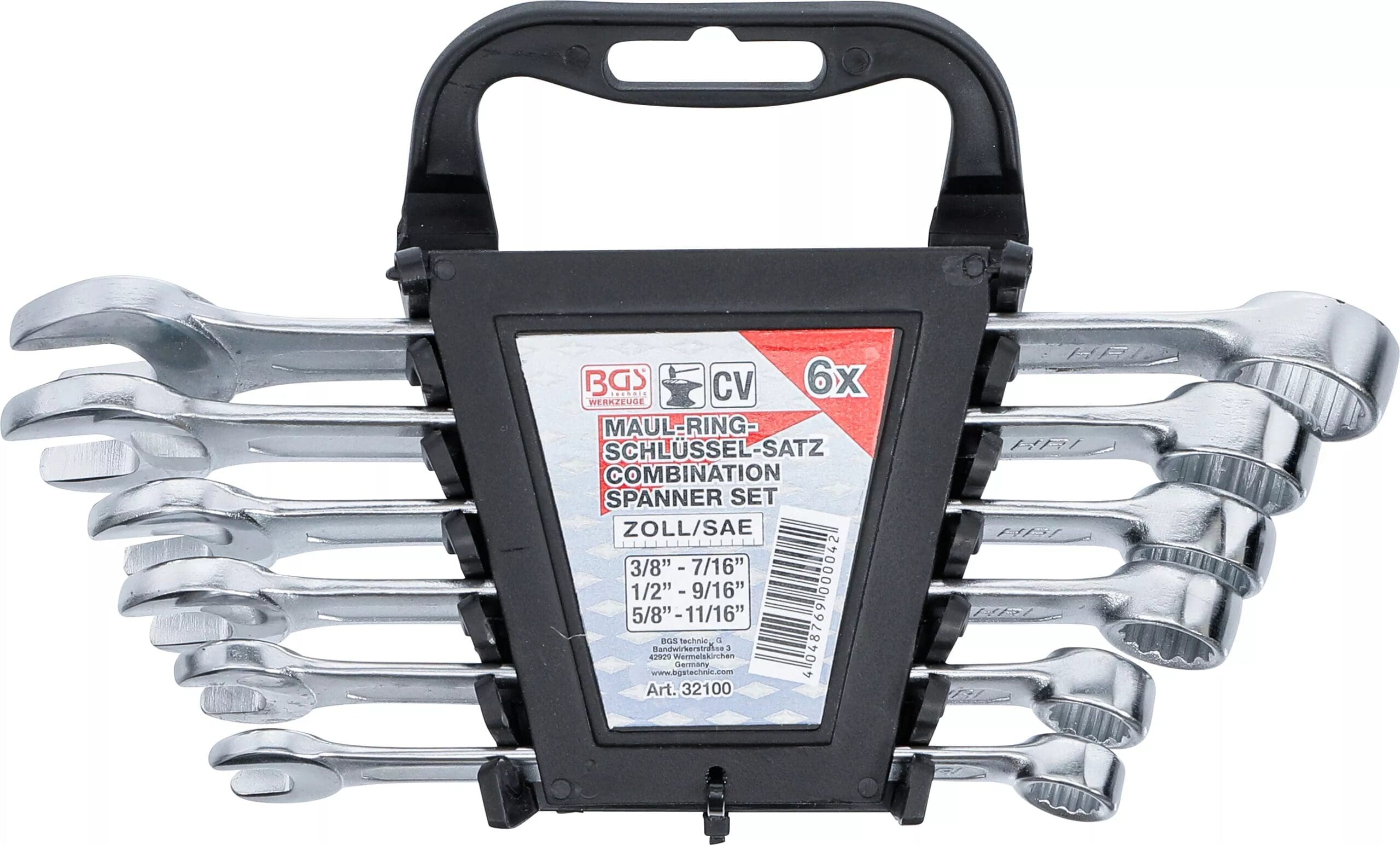 BGS technic Jeu de clés mixtes | en pouce | 3/8" - 11/16" | 6 pièces