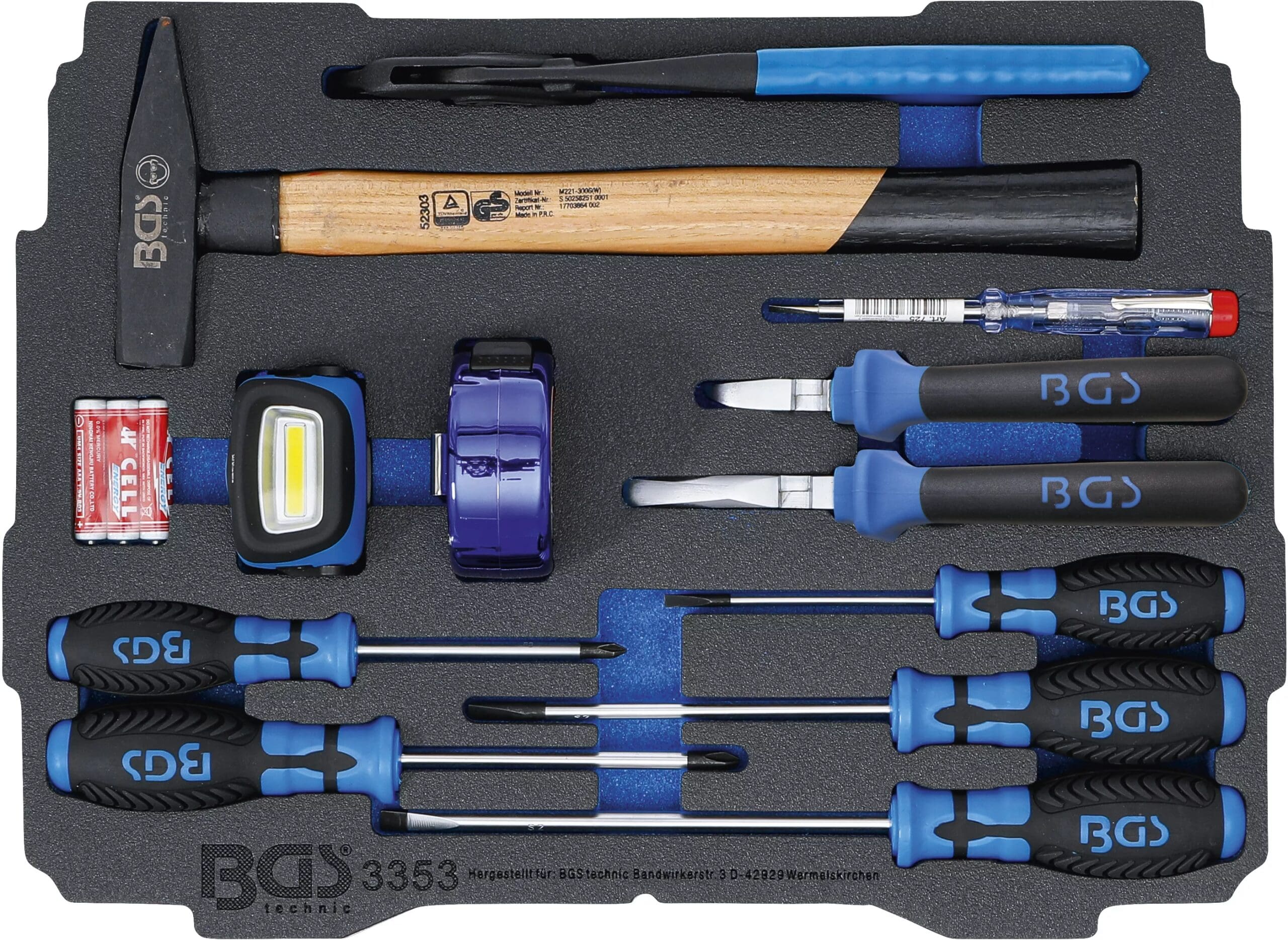 BGS technic Insert pour Art. BOXSYS1 & 2 : Jeu de marteaux