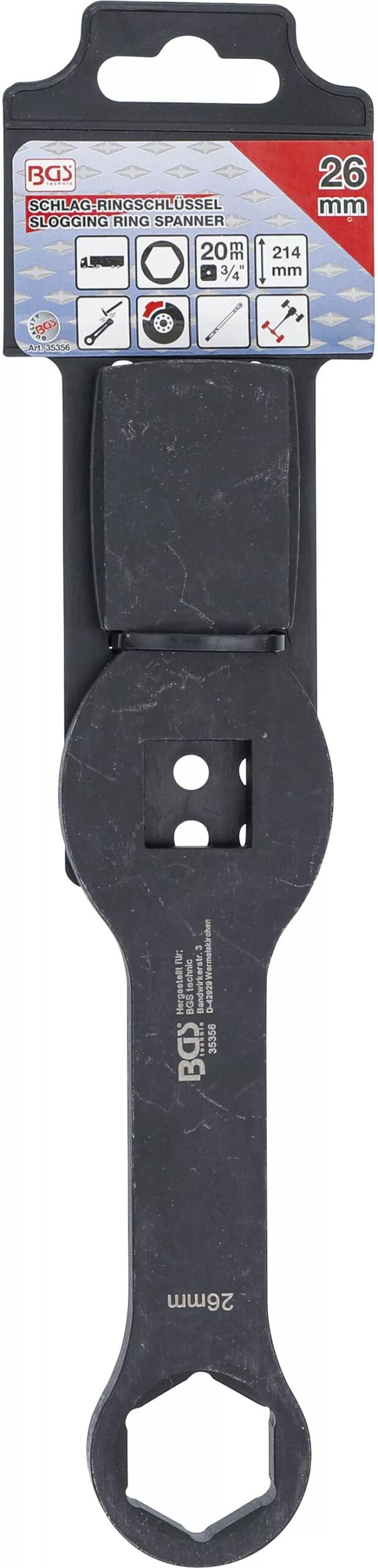 BGS technic Clé annulaire de percussion | six pans | avec 2 faces de percussion | 26 mm BGS technic Clé annulaire de percussion | six pans | avec 2 faces de percussion | 26 mm
