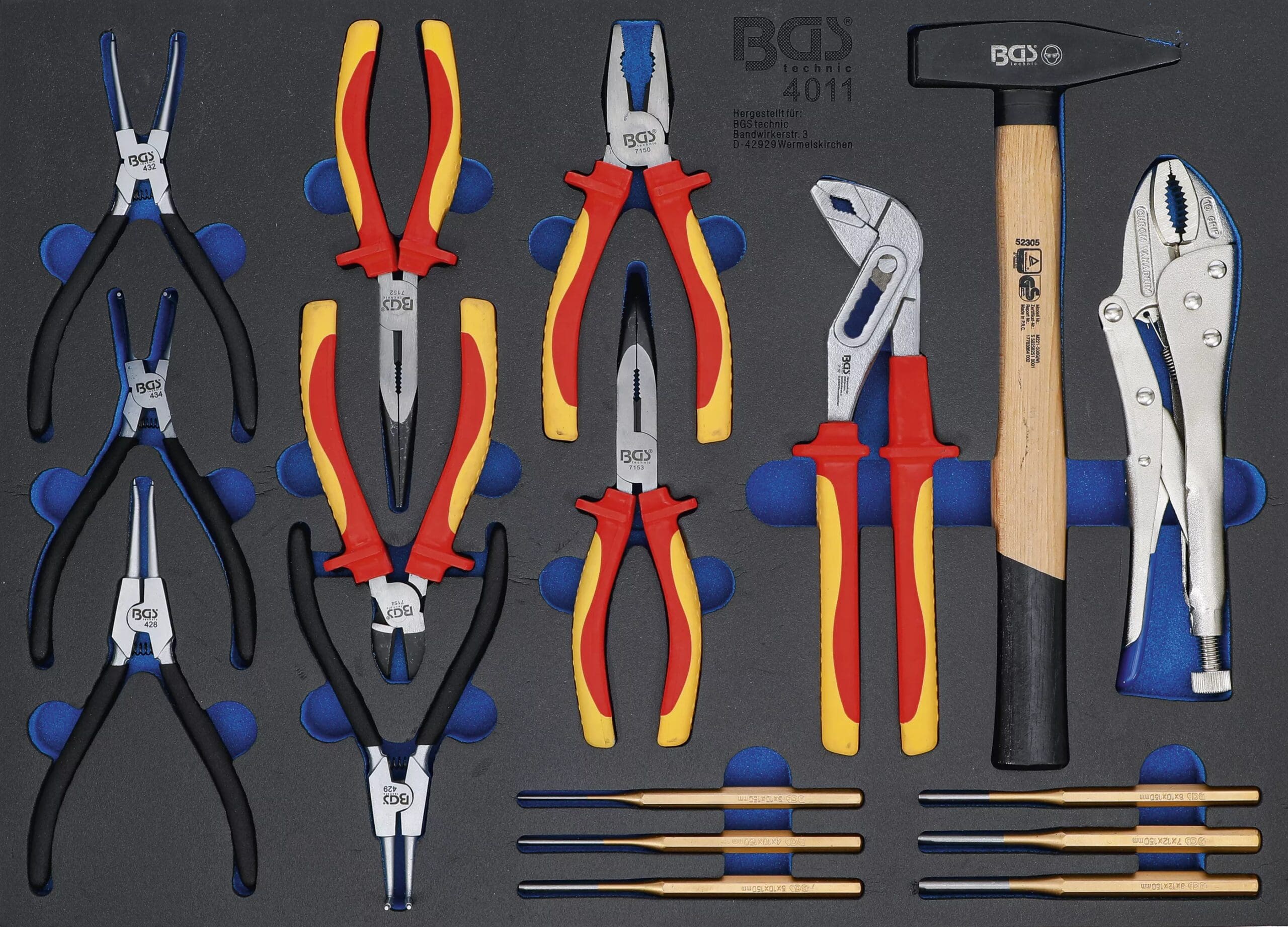 BGS technic Insert de servante d’atelier 3/3 : Jeu de pinces