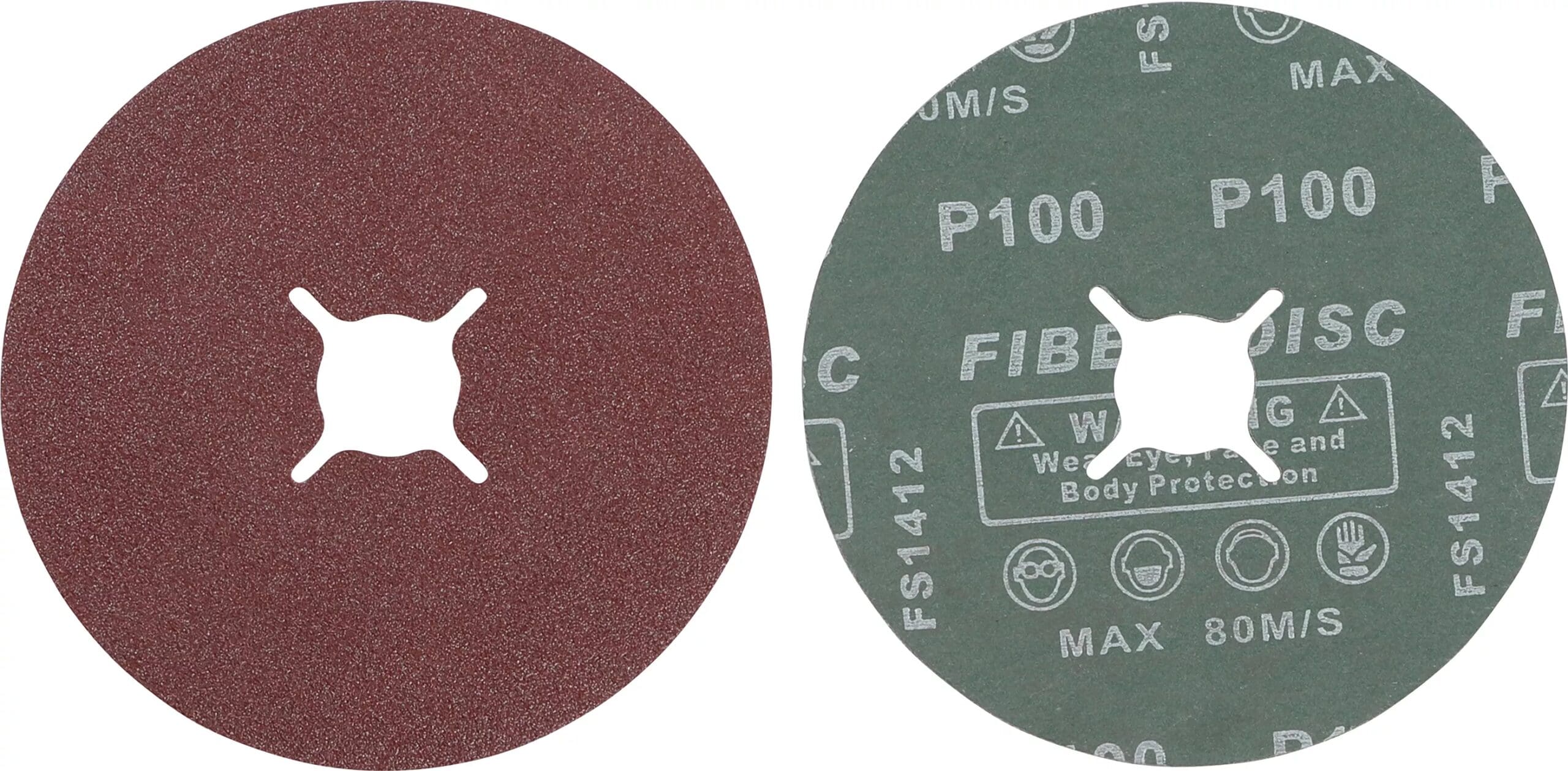 BGS technic Jeu de disques abrasifs à fibres | grain 100 | oxyde d’aluminium | 10 pièces