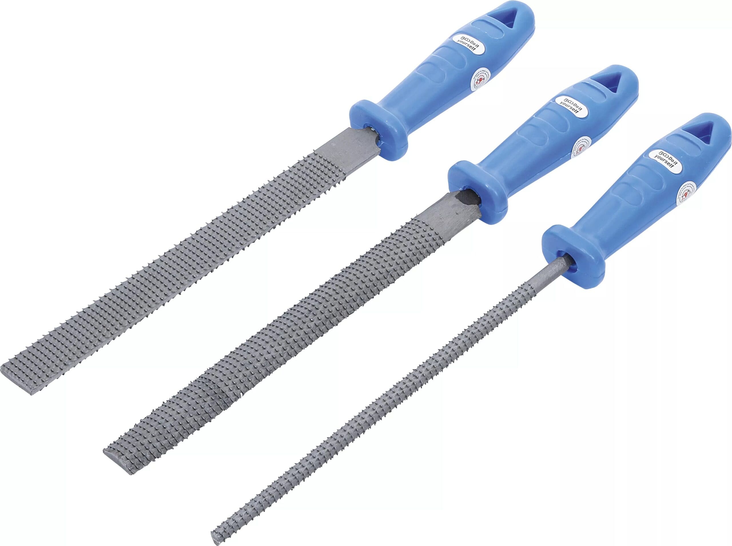 BGS technic Jeu de râpes pour bois | 200 mm | 3 pièces