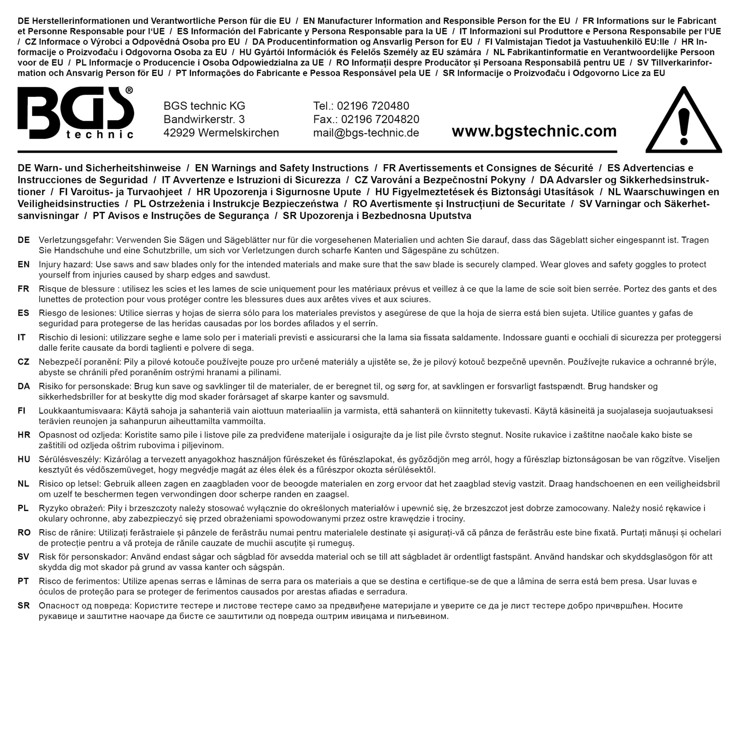 BGS technic Lame de scie | pour art. 50350