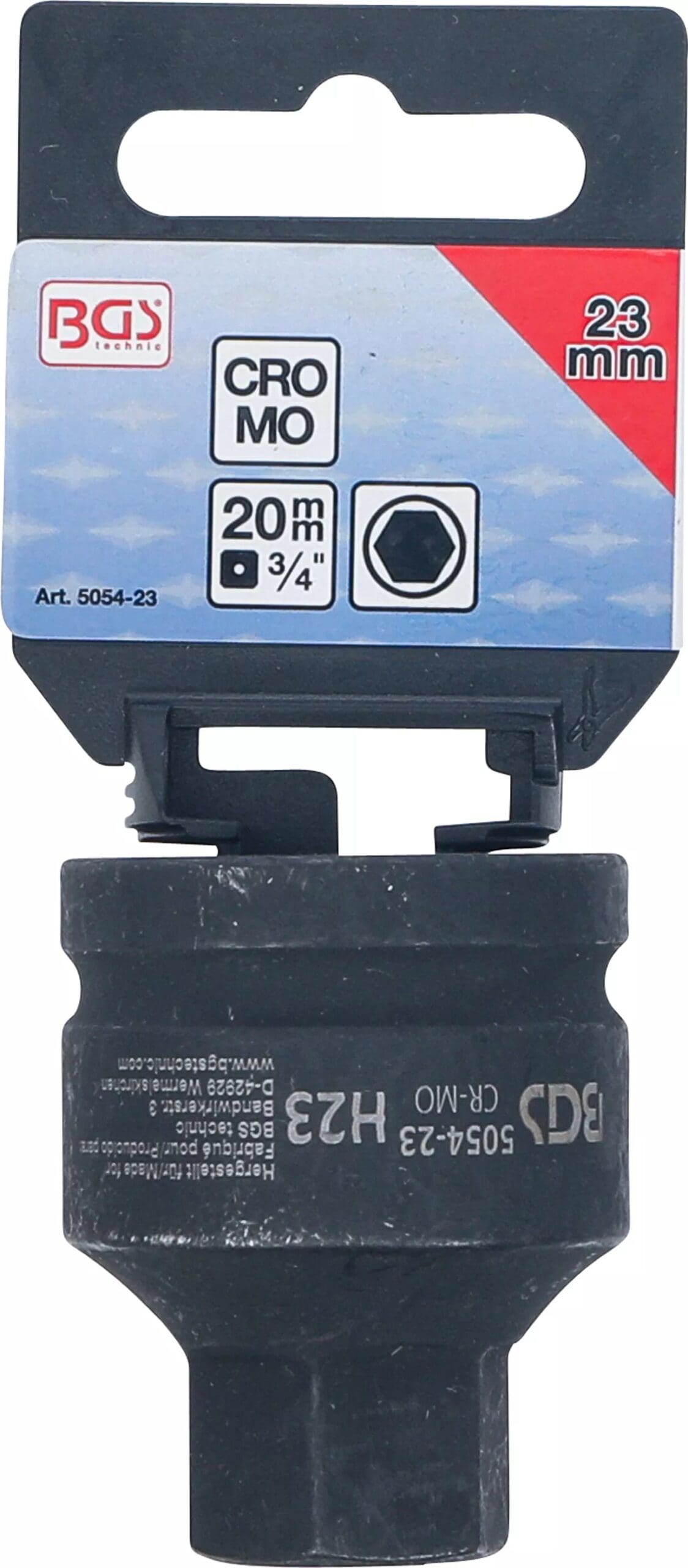 BGS technic Douille à embouts à choc | longueur 55 mm | 20 mm (3/4") | six pans intérieurs 23 mm BGS technic Douille à embouts à choc | longueur 55 mm | 20 mm (3/4") | six pans intérieurs 23 mm