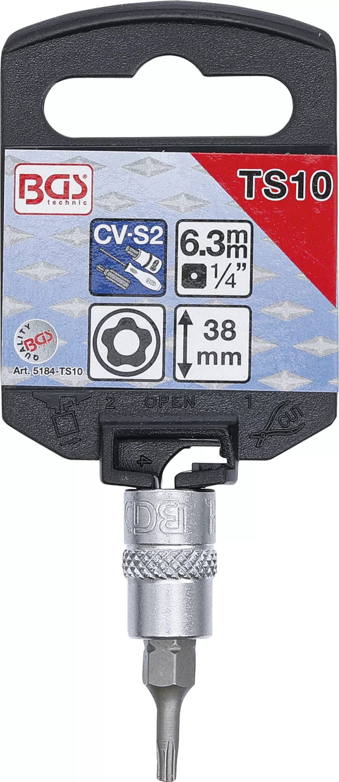 3 mm (1/4") | profil TS (pour Torx Plus) avec perçage TS10 3 mm (1/4") | profil TS (pour Torx Plus) avec perçage TS10