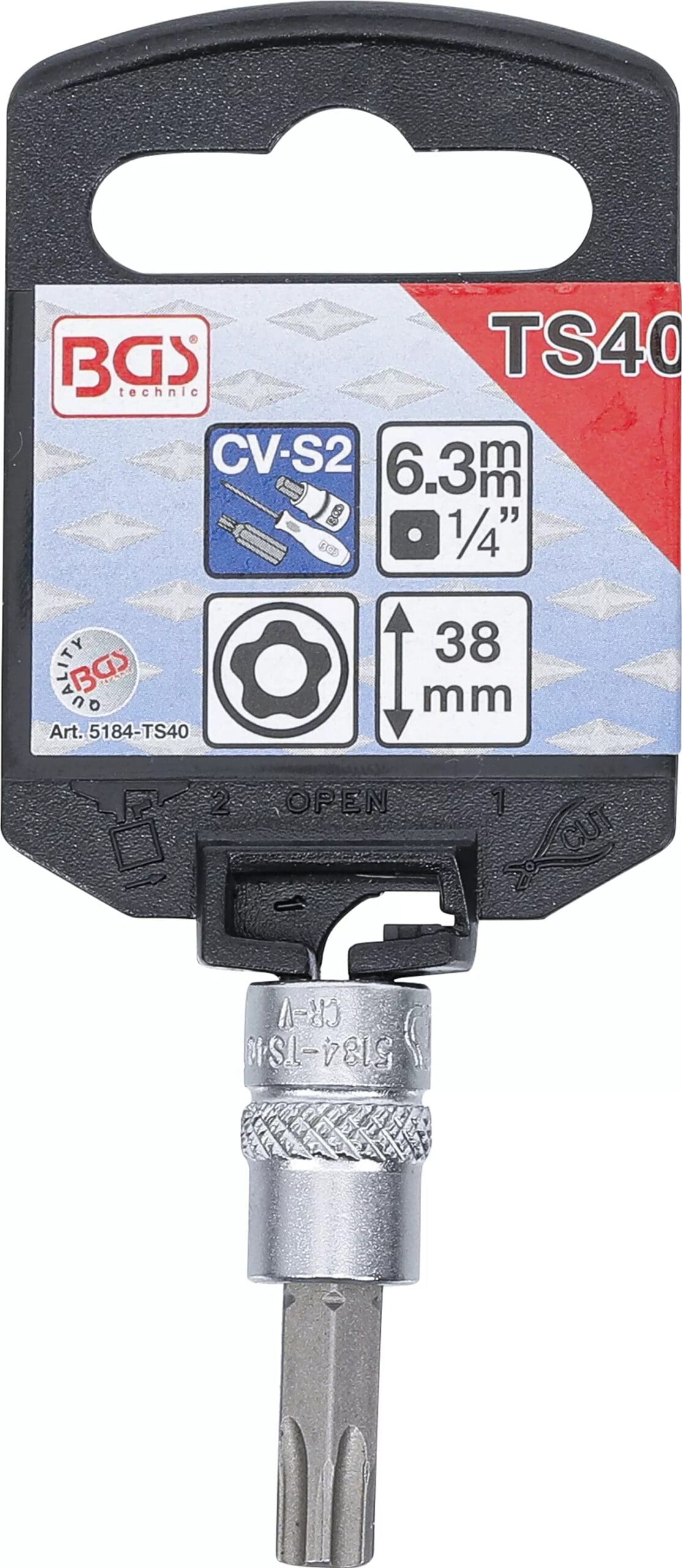 3 mm (1/4") | profil TS (pour Torx Plus) avec perçage TS40 3 mm (1/4") | profil TS (pour Torx Plus) avec perçage TS40