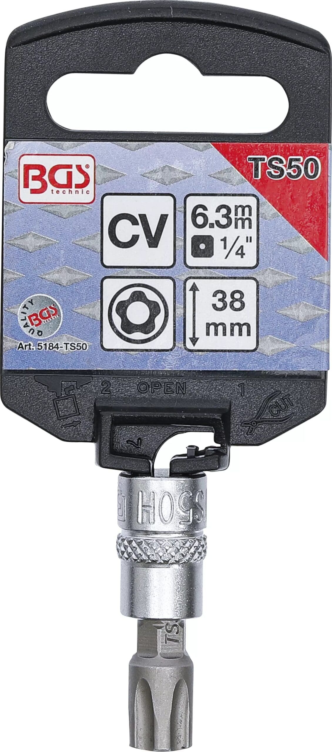 3 mm (1/4") | profil TS (pour Torx Plus) avec perçage TS50 3 mm (1/4") | profil TS (pour Torx Plus) avec perçage TS50