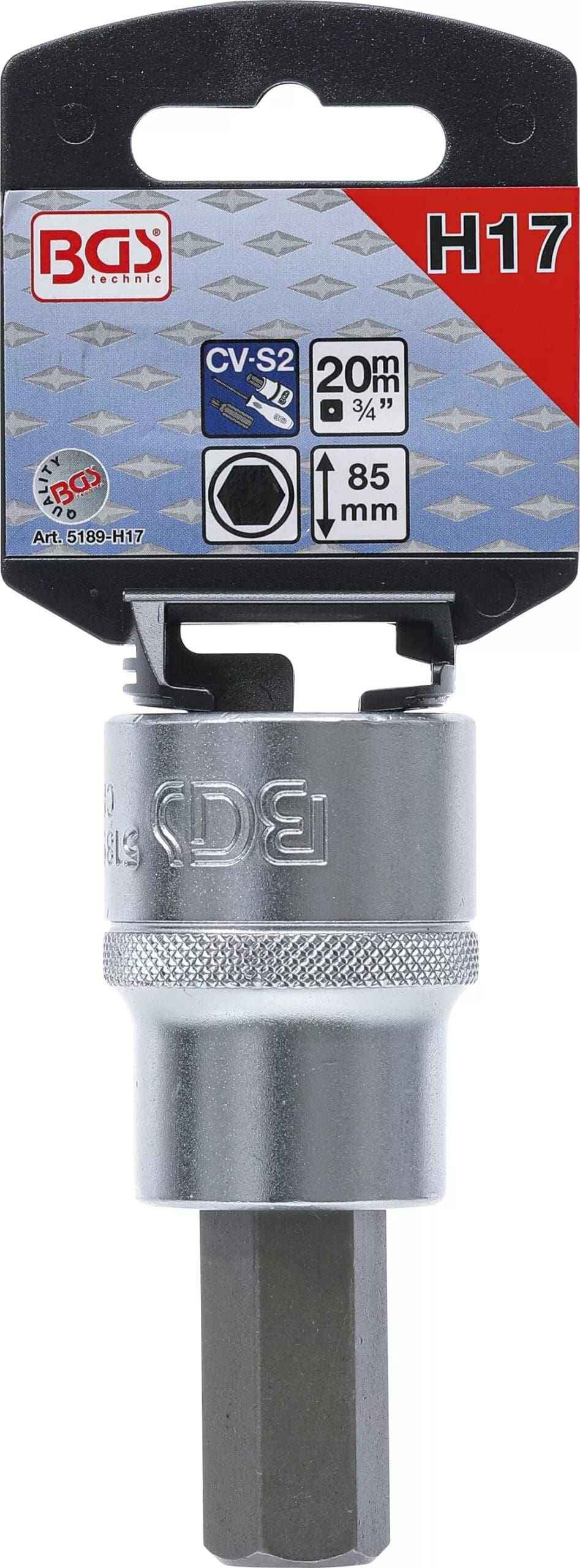 BGS technic Douille à embouts | 20 mm (3/4") | six pans intérieurs 17 mm BGS technic Douille à embouts | 20 mm (3/4") | six pans intérieurs 17 mm