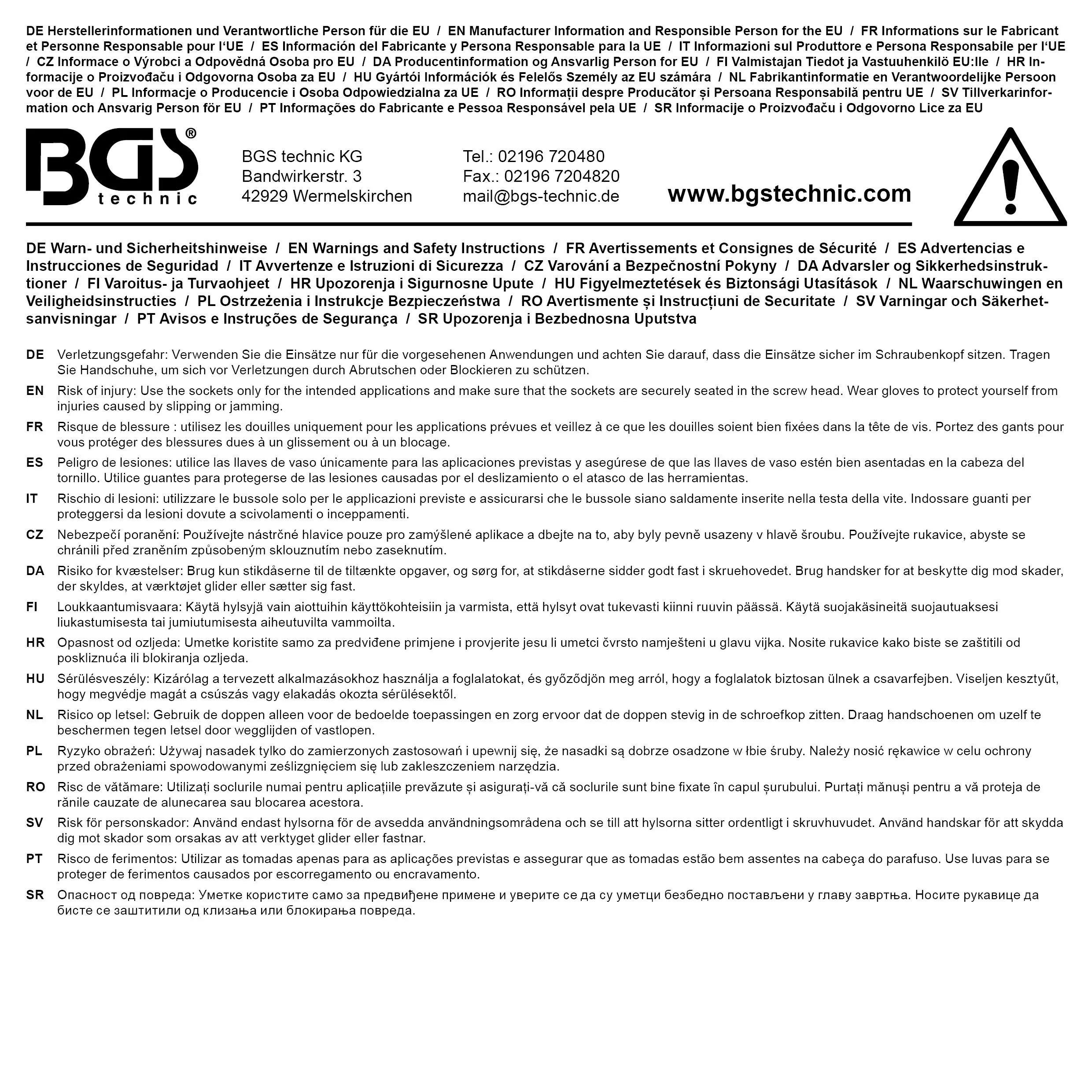 BGS technic Jeu de douilles à choc | 20 mm (3/4") | 22 - 38 mm | 8 pièces BGS technic Jeu de douilles à choc | 20 mm (3/4") | 22 - 38 mm | 8 pièces