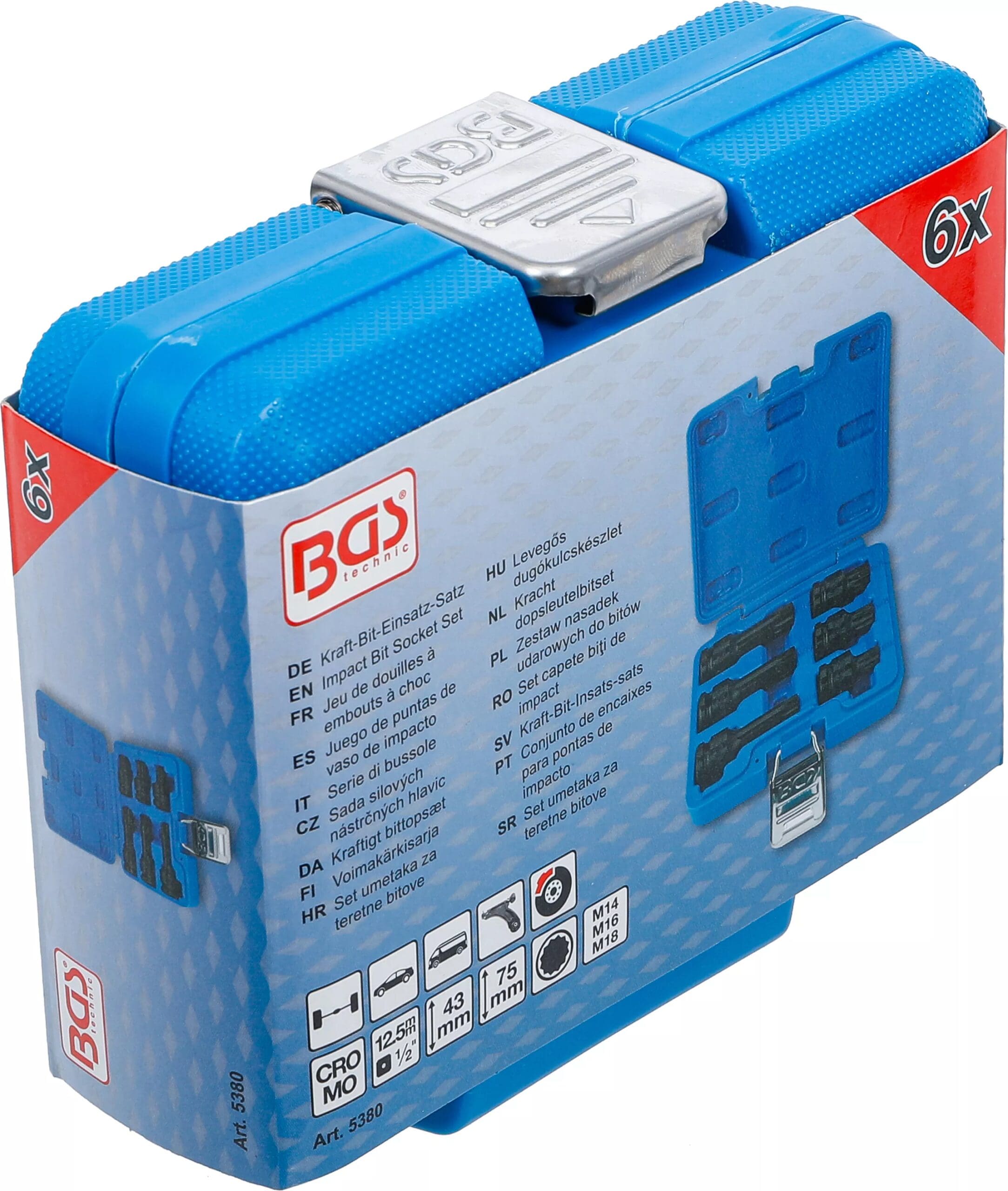 5 mm (1/2") | Denture multiple intérieure (pour XZN) M14 - M18 | 6 pièces 5 mm (1/2") | Denture multiple intérieure (pour XZN) M14 - M18 | 6 pièces