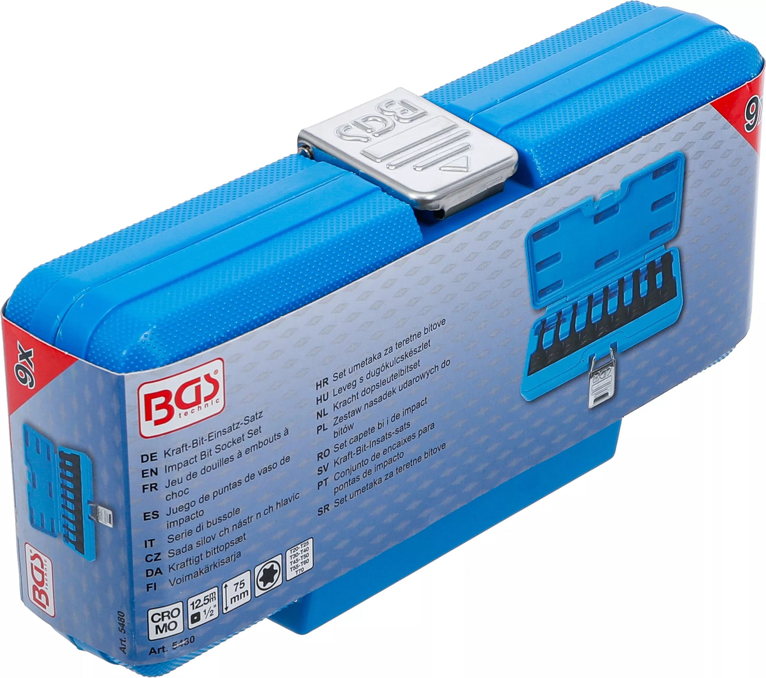 5 mm (1/2") | Profil T (pour Torx) T20 - T70 | 9 pièces 5 mm (1/2") | Profil T (pour Torx) T20 - T70 | 9 pièces