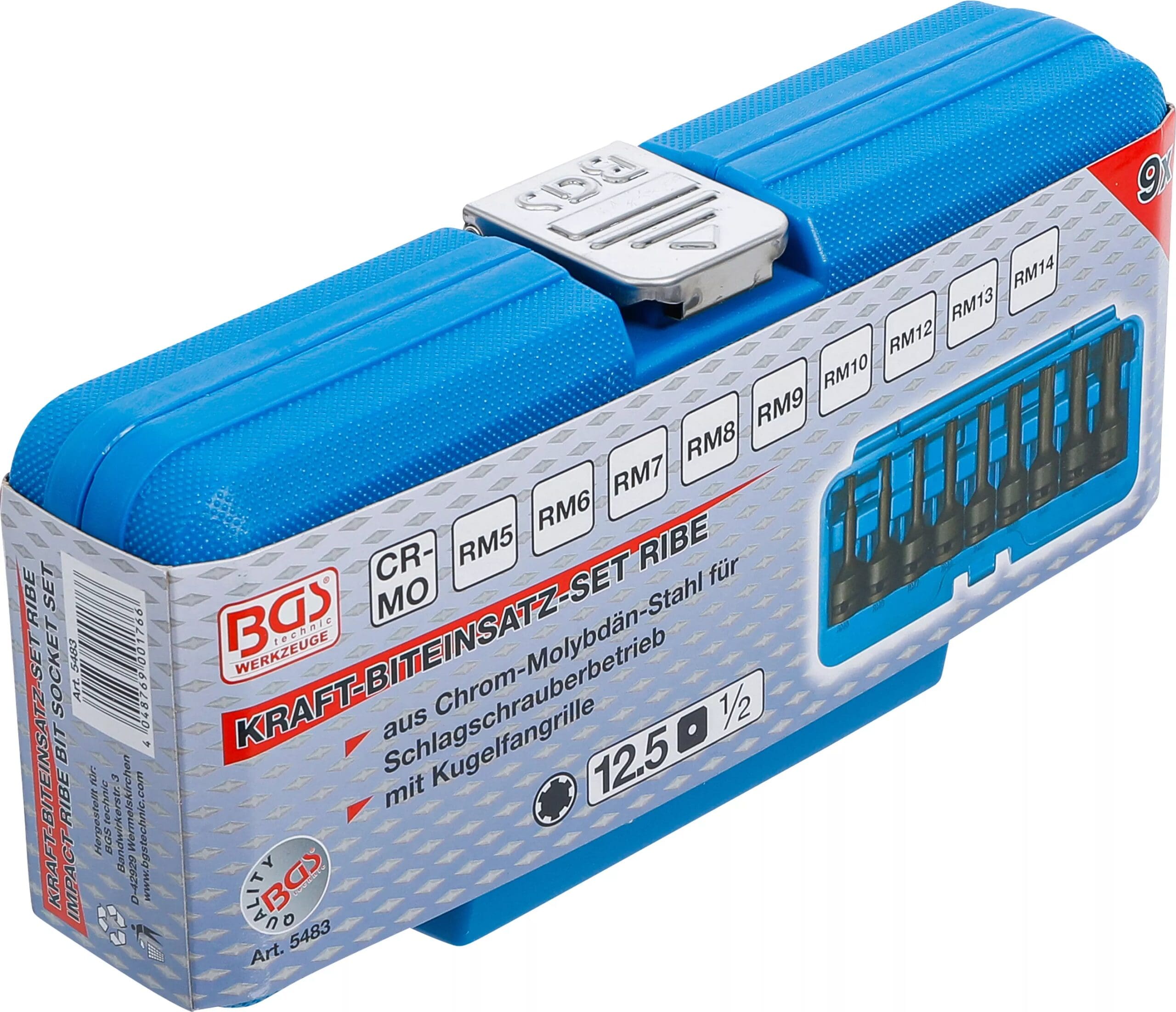 5 mm (1/2") | Profil cannelé (pour Ribe) M5 - M14 | 9 pièces 5 mm (1/2") | Profil cannelé (pour Ribe) M5 - M14 | 9 pièces