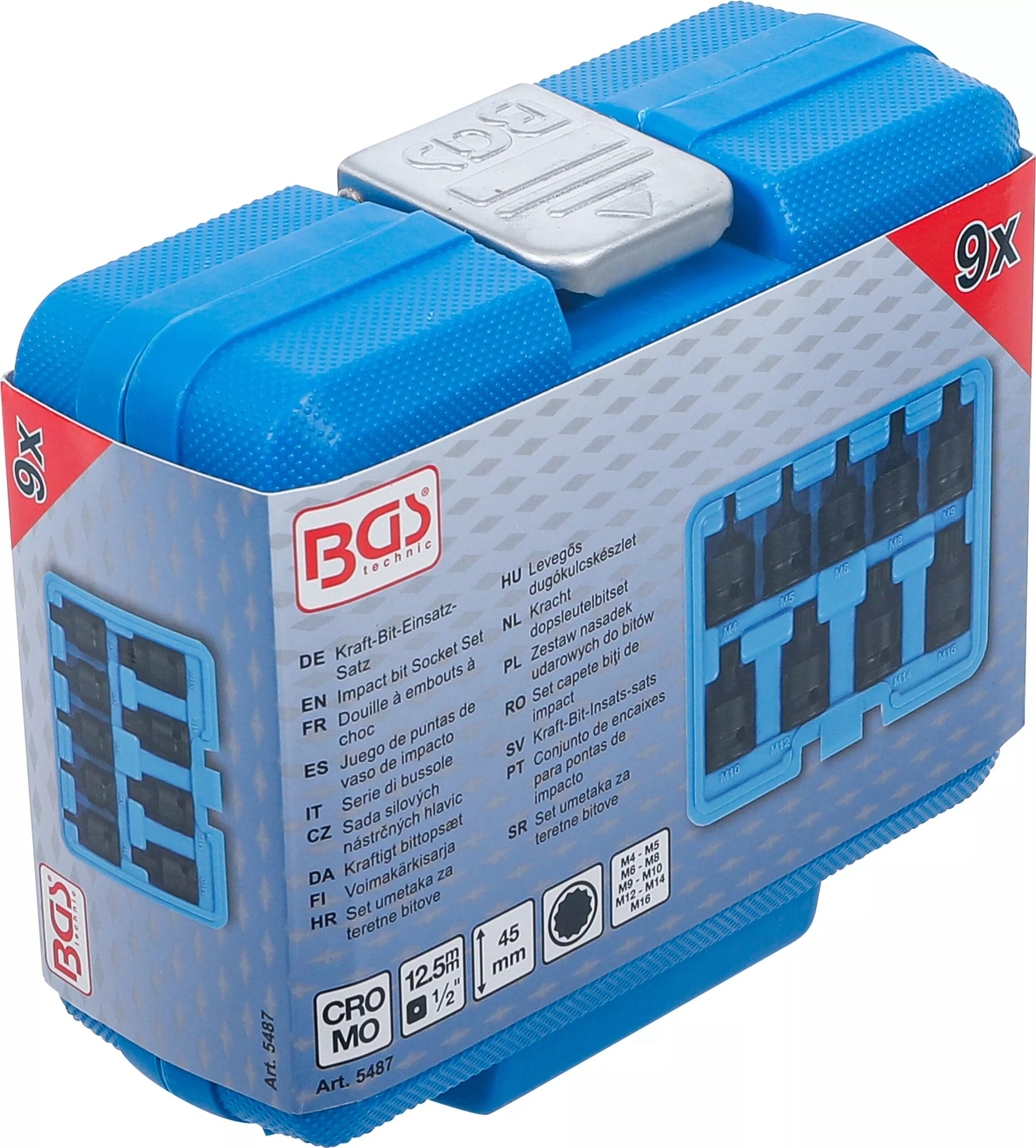 5 mm (1/2") | denture multiple intérieure (pour XZN) M4 - M16 | 9 pièces 5 mm (1/2") | denture multiple intérieure (pour XZN) M4 - M16 | 9 pièces