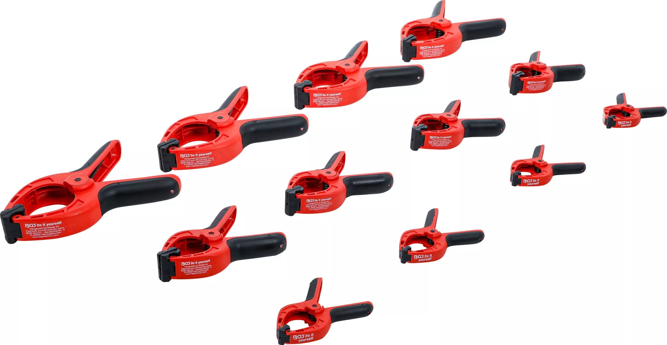 BGS technic Jeu de serre-joints | Nylon | 85 - 160 mm | 12 pièces