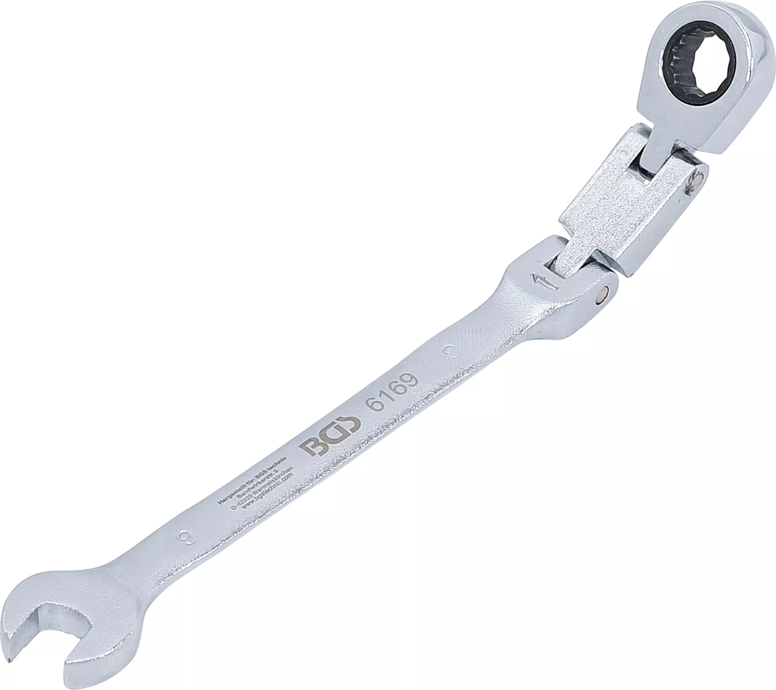 BGS technic Clés mixtes à cliquet à double articulation | pliable | 9 mm