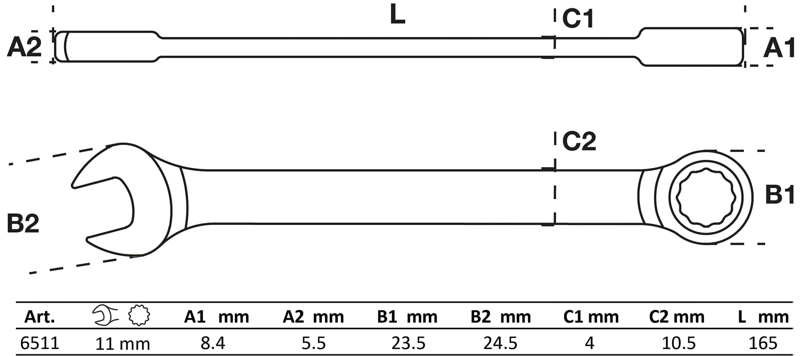 BGS technic Clé mixte à cliquet | 11 mm BGS technic Clé mixte à cliquet | 11 mm