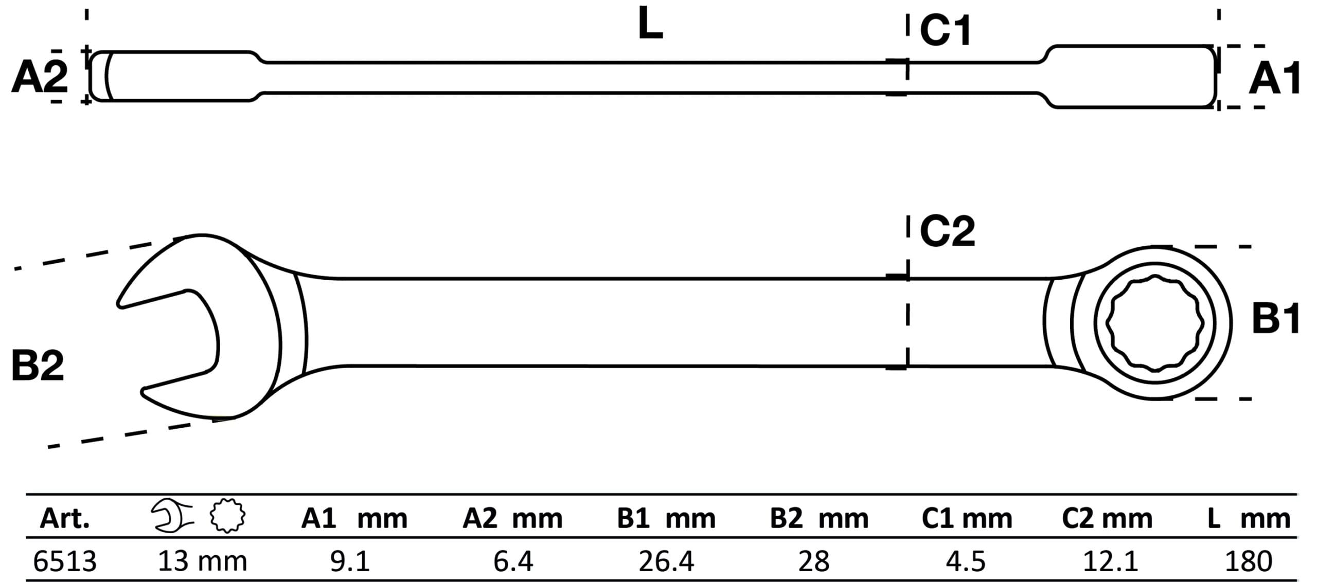 BGS technic Clé mixte à cliquet | 13 mm BGS technic Clé mixte à cliquet | 13 mm