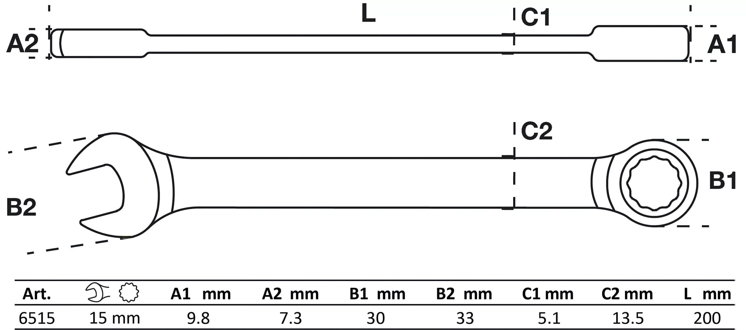 BGS technic Clé mixte à cliquet | 15 mm BGS technic Clé mixte à cliquet | 15 mm