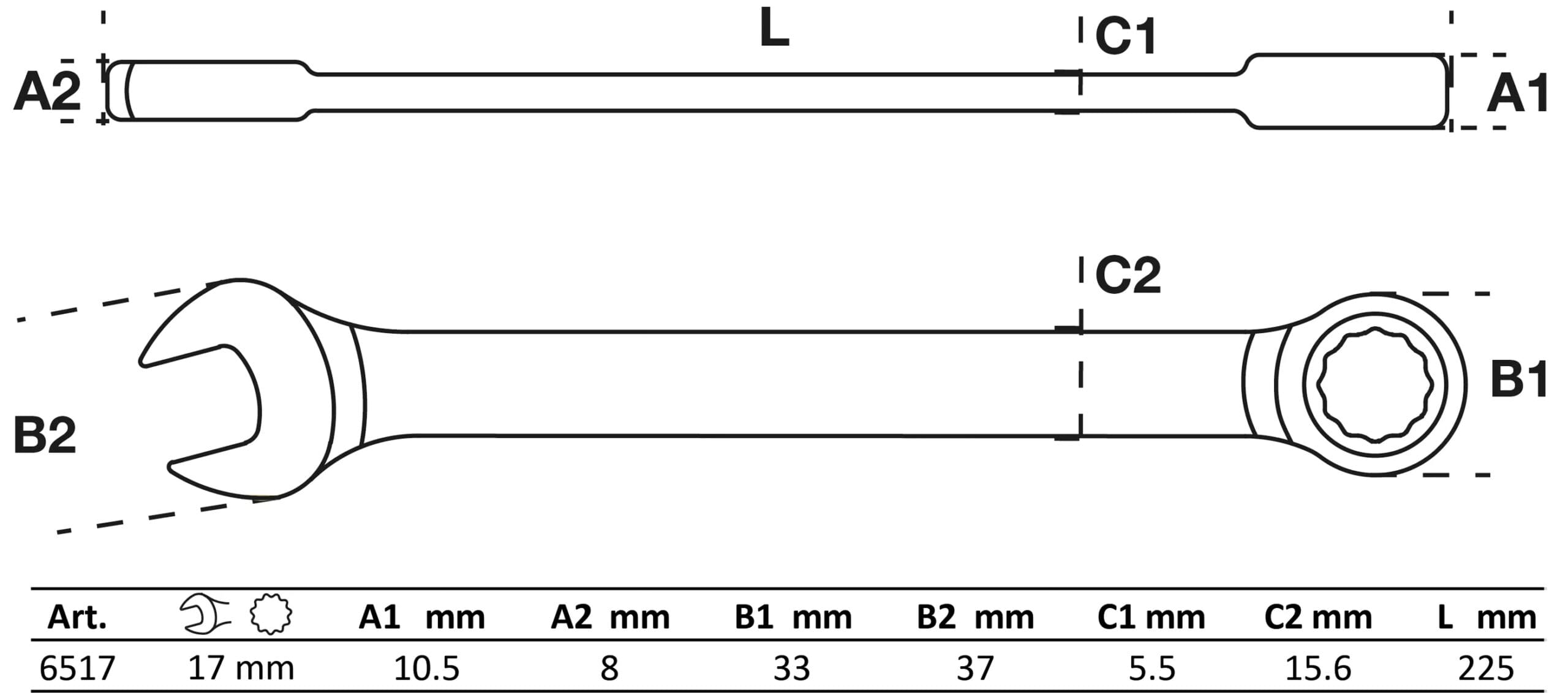 BGS technic Clé mixte à cliquet | 17 mm BGS technic Clé mixte à cliquet | 17 mm