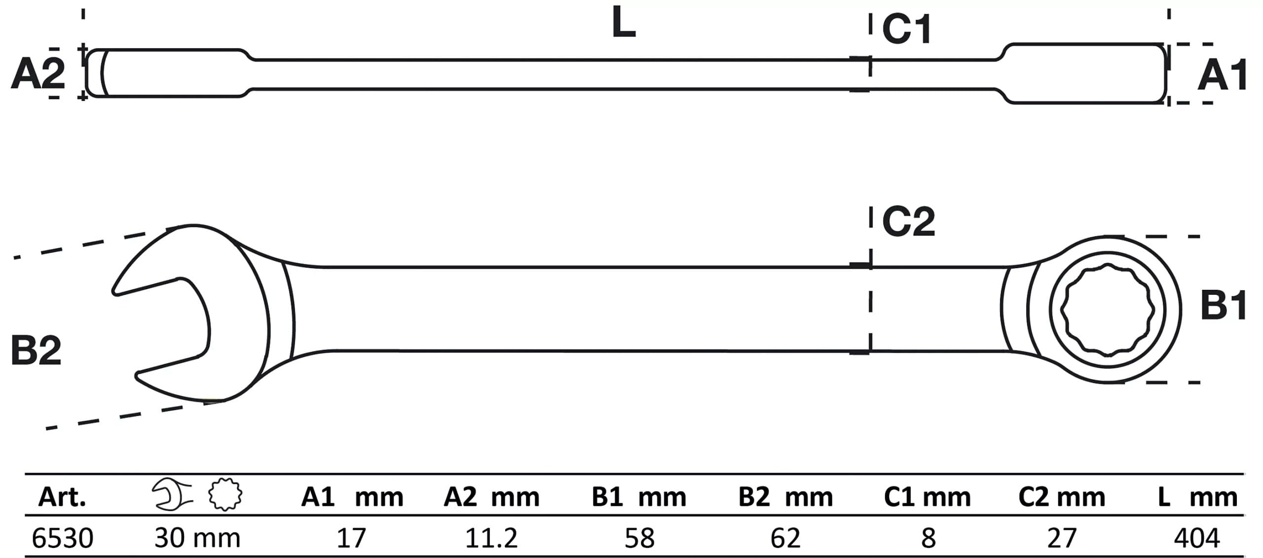 BGS technic Clé mixte à cliquet | 30 mm BGS technic Clé mixte à cliquet | 30 mm