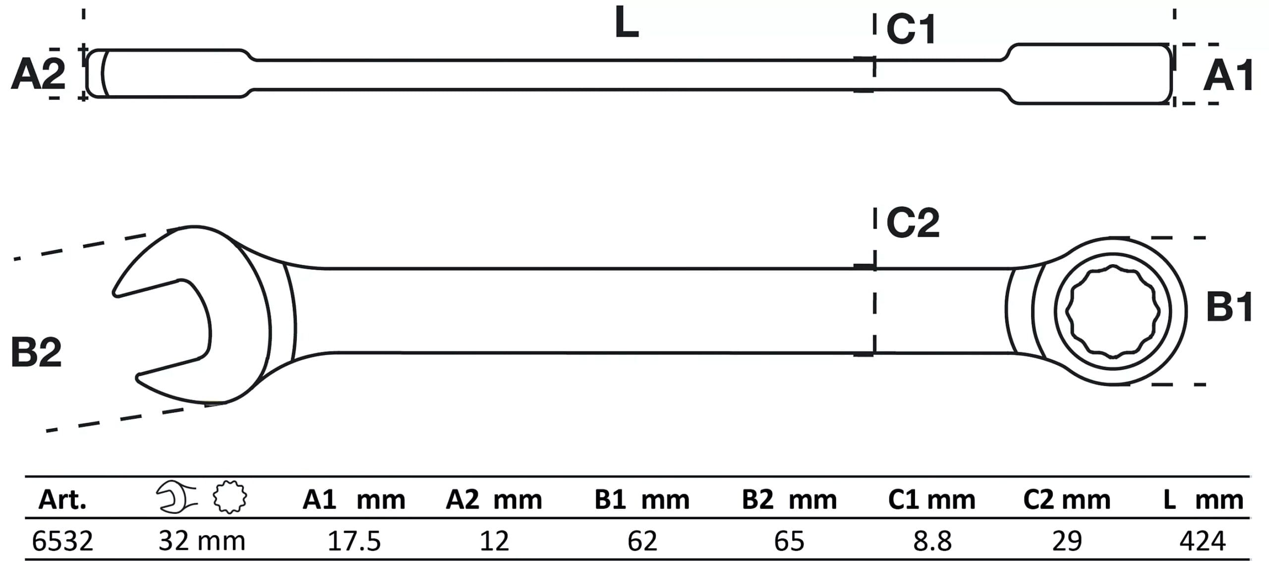 BGS technic Clé mixte à cliquet | 32 mm BGS technic Clé mixte à cliquet | 32 mm