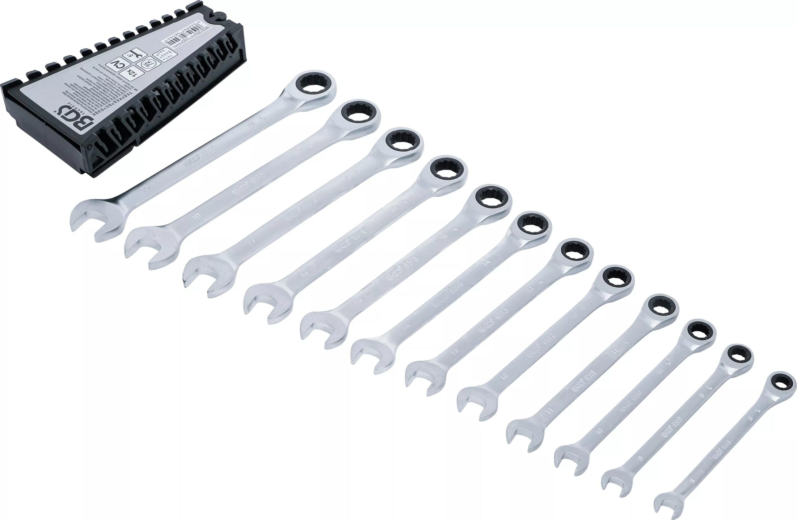 BGS technic Jeu de clés mixtes à cliquet | 8 - 19 mm | 12 pièces