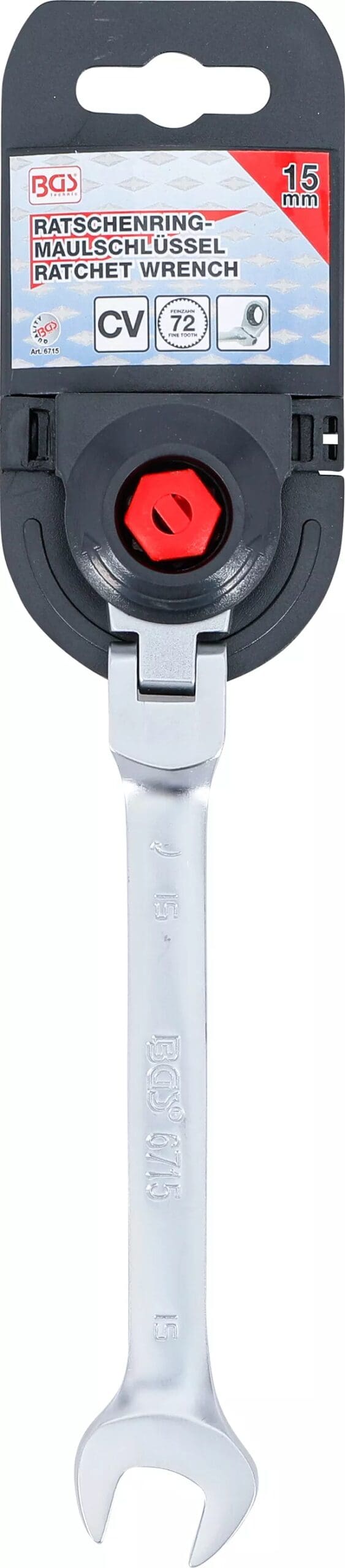 BGS technic Clé mixte à cliquet | à couder | 15 mm BGS technic Clé mixte à cliquet | à couder | 15 mm