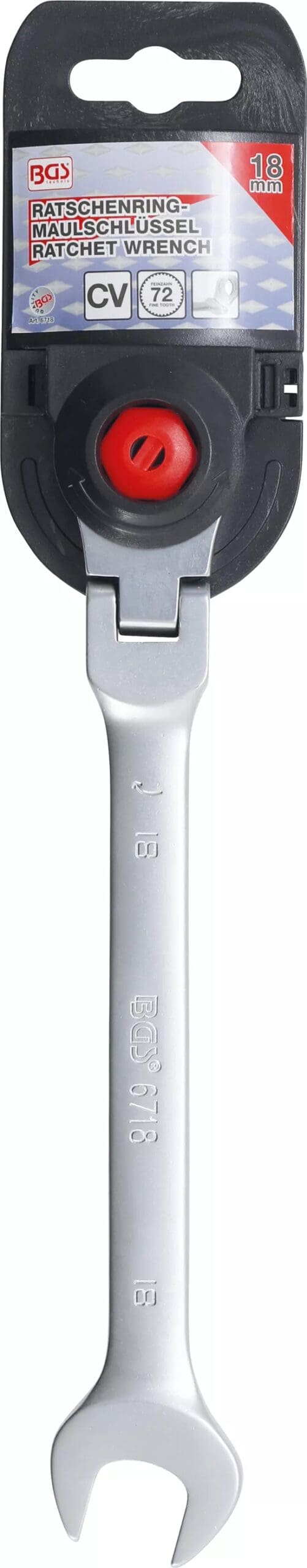 BGS technic Clé mixte à cliquet | à couder | 18 mm BGS technic Clé mixte à cliquet | à couder | 18 mm