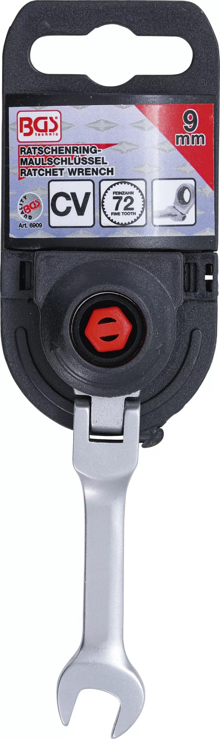 BGS technic Clé mixte à cliquet | courte | à couder | 9 mm BGS technic Clé mixte à cliquet | courte | à couder | 9 mm