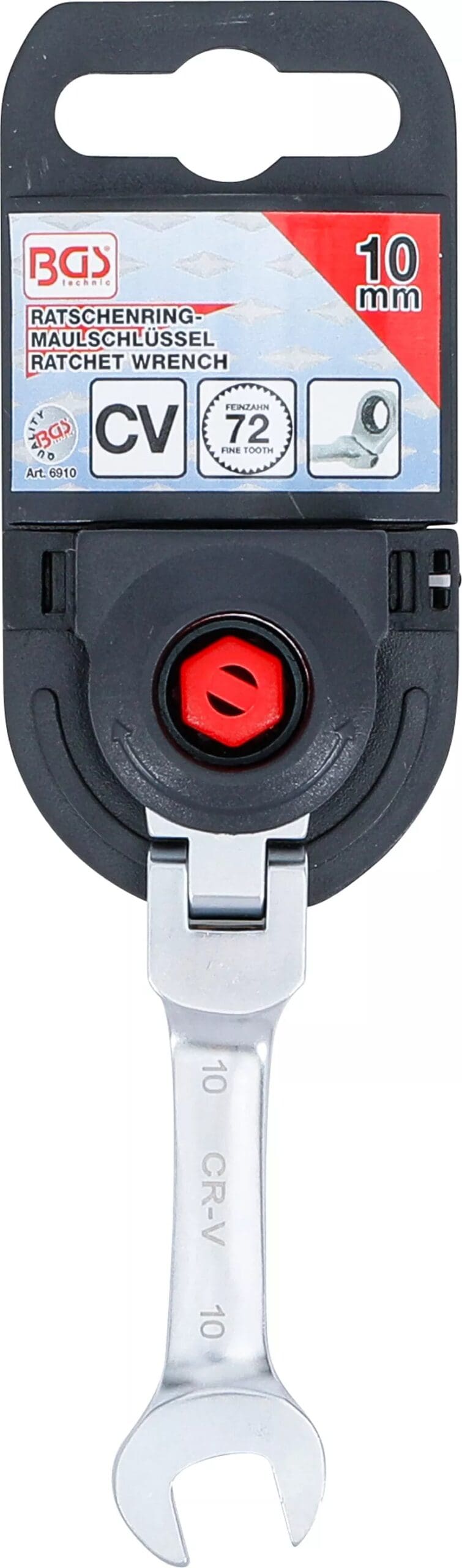 BGS technic Clé mixte à cliquet | courte | à couder | 10 mm BGS technic Clé mixte à cliquet | courte | à couder | 10 mm