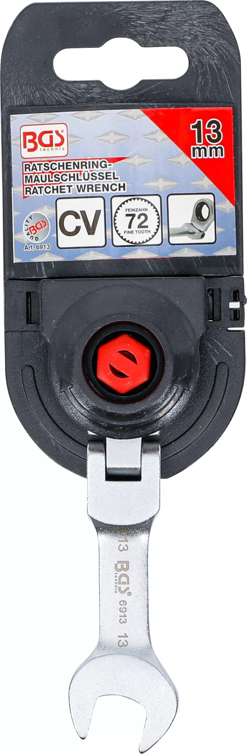 BGS technic Clé mixte à cliquet | courte | à couder | 13 mm BGS technic Clé mixte à cliquet | courte | à couder | 13 mm